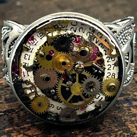 Steampunk Watch parts Mens ring