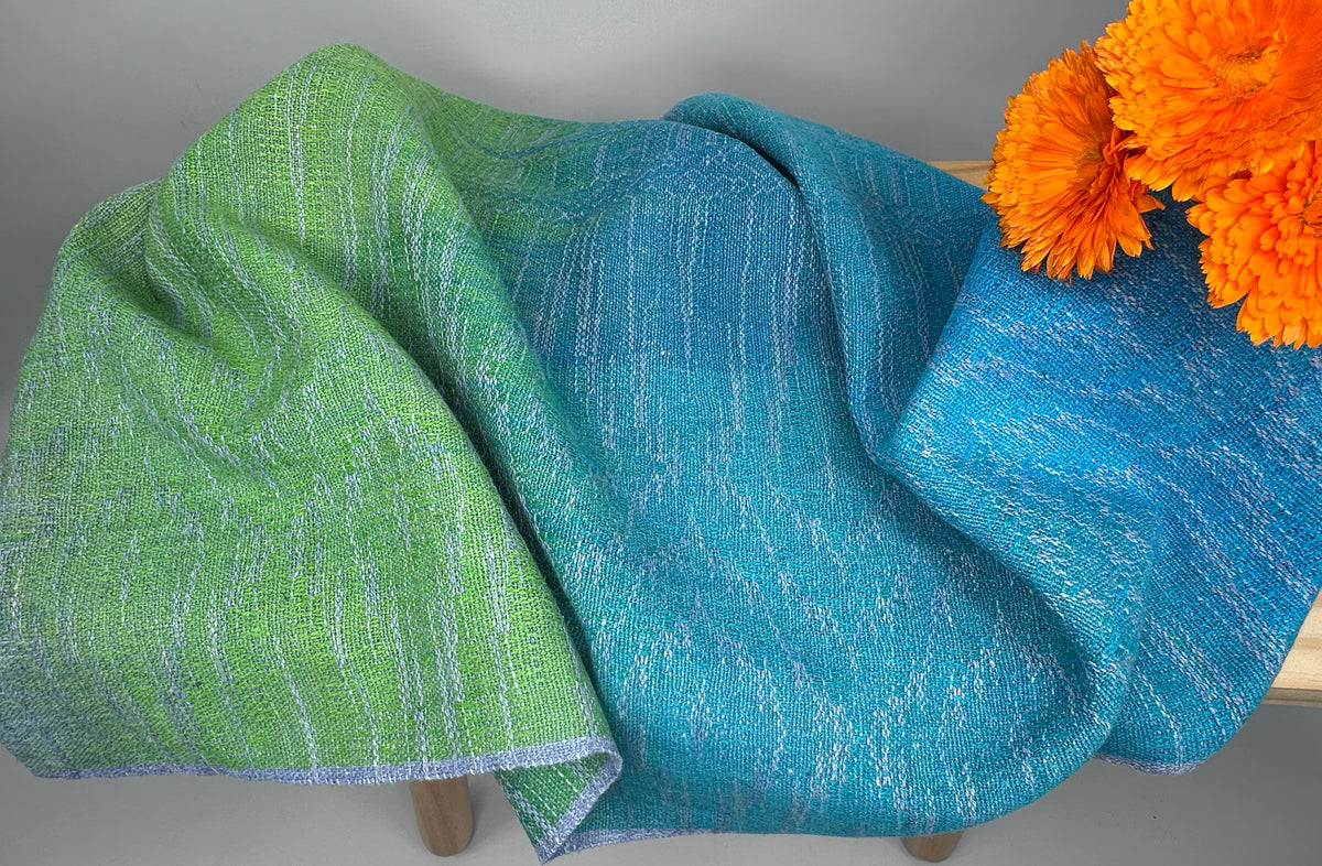 Hand-Dyed and Handwoven Linen/Cotton Tea Towels (Lilac Weft)