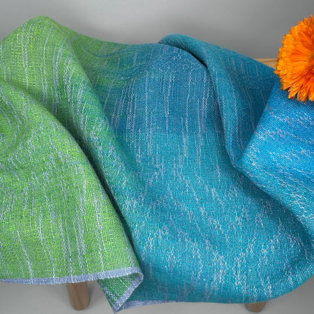 Hand-Dyed and Handwoven Linen/Cotton Tea Towels (Lilac Weft)
