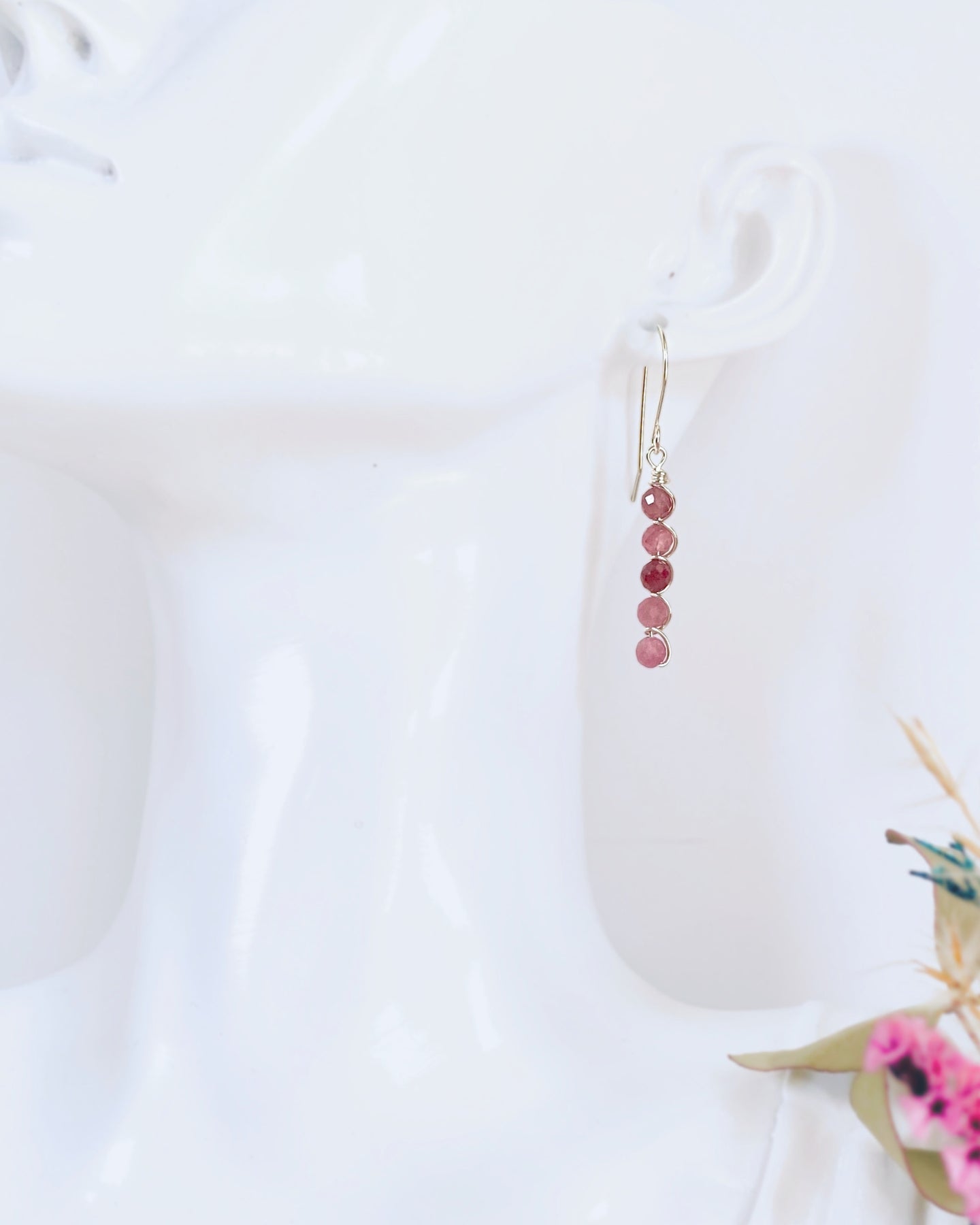 Tourmaline beaded Sterling silver | Earrings or Bracelet | October birthstone gift
