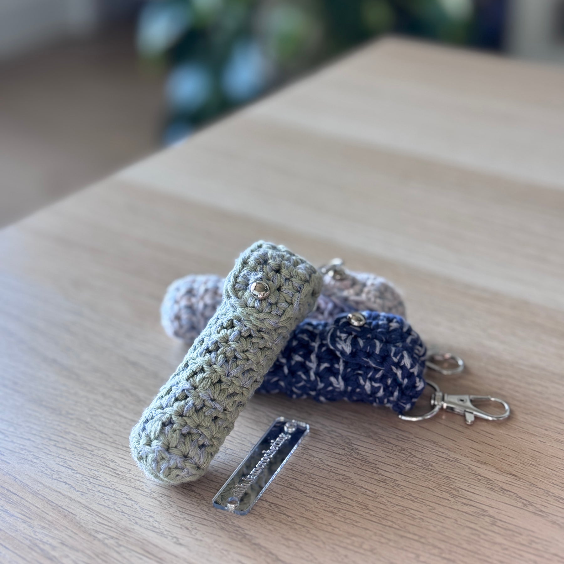 Crochet Lipstick Holder Bag Charm | Handmade Lip Balm Holder