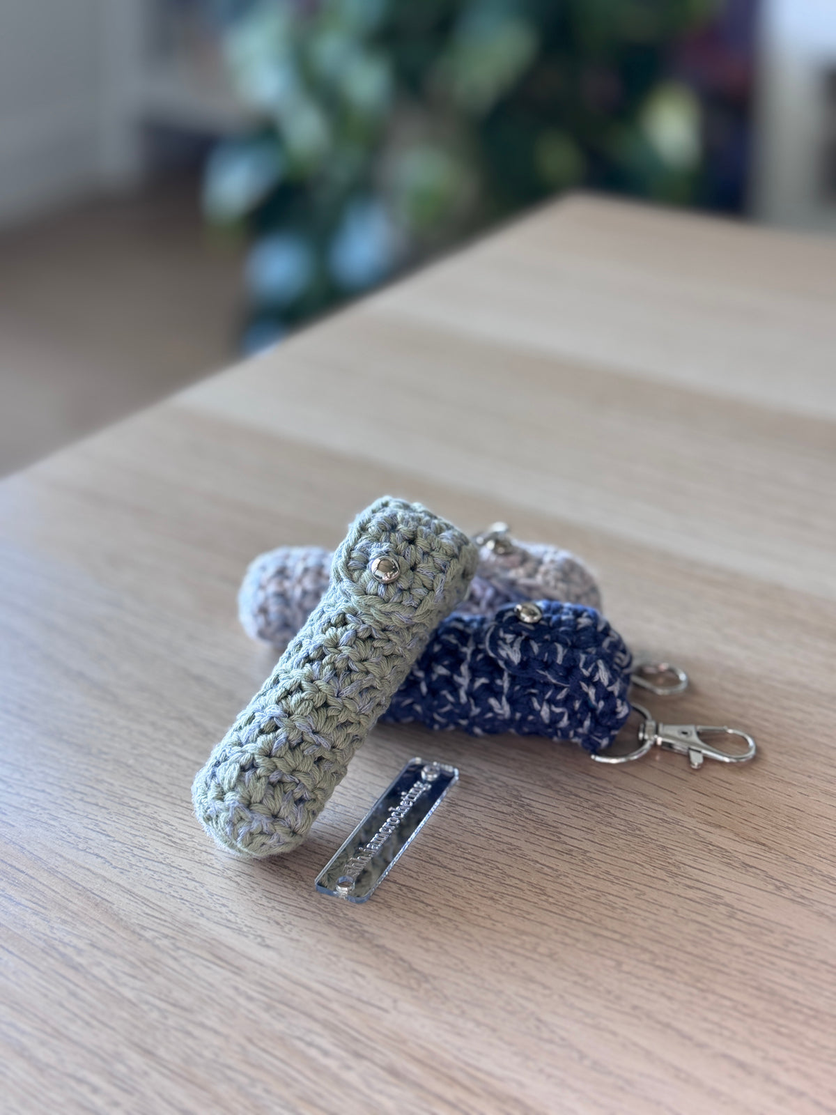 Crochet Lipstick Holder Bag Charm | Handmade Lip Balm Holder