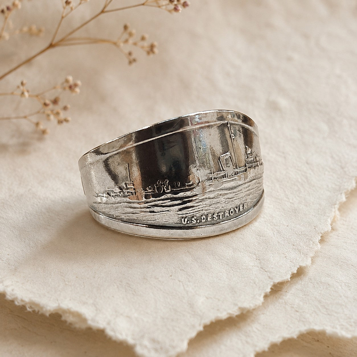 Vintage Sterling Silver Bremmerton Washington Souvenir Spoon Ring