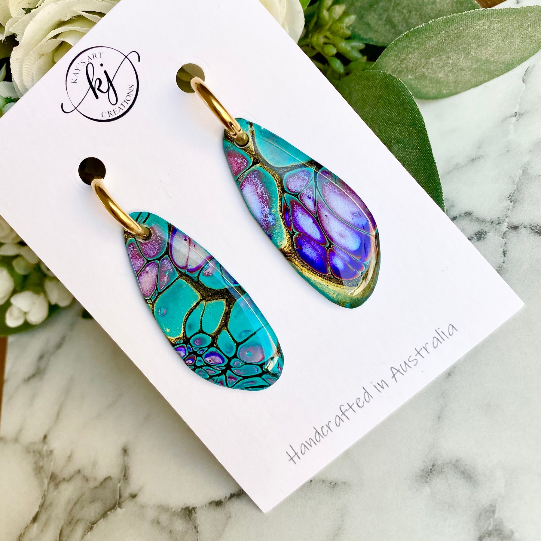 SOLD Original Art Hoop Earrings
