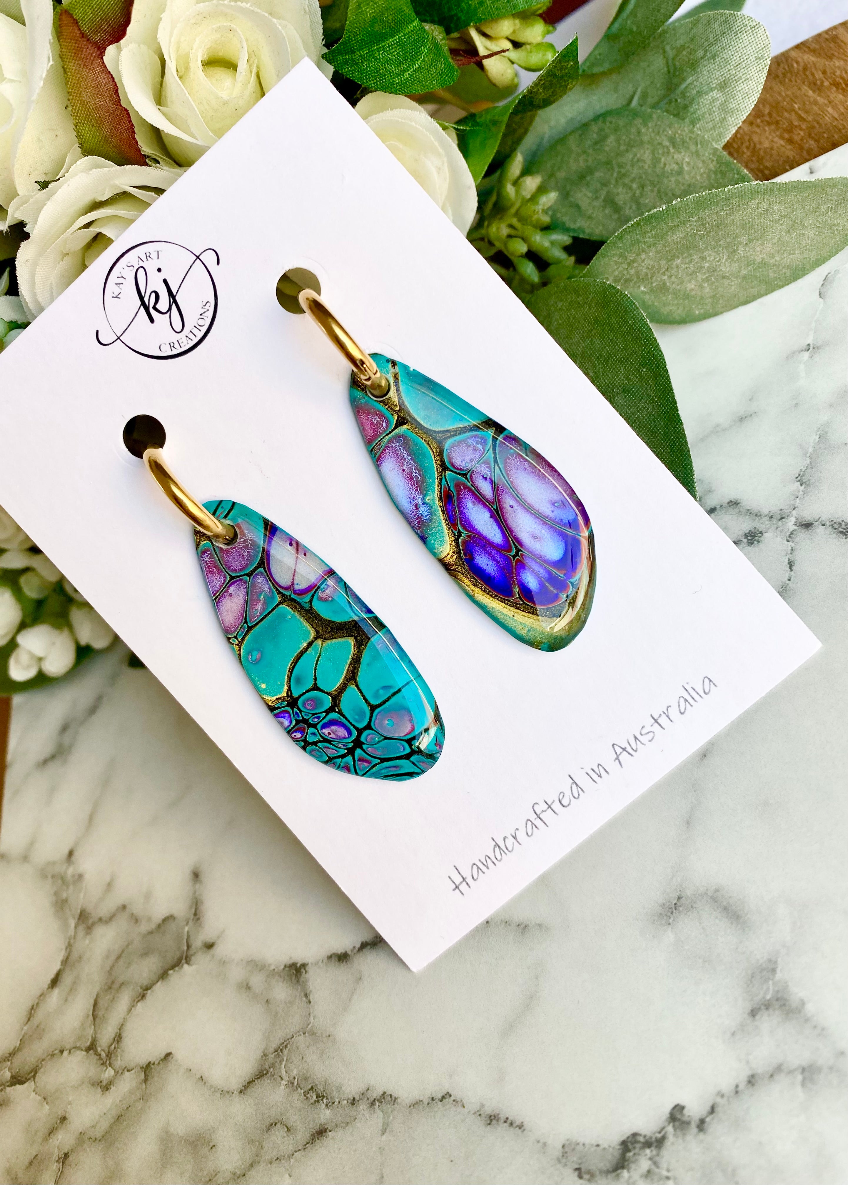 SOLD Original Art Hoop Earrings