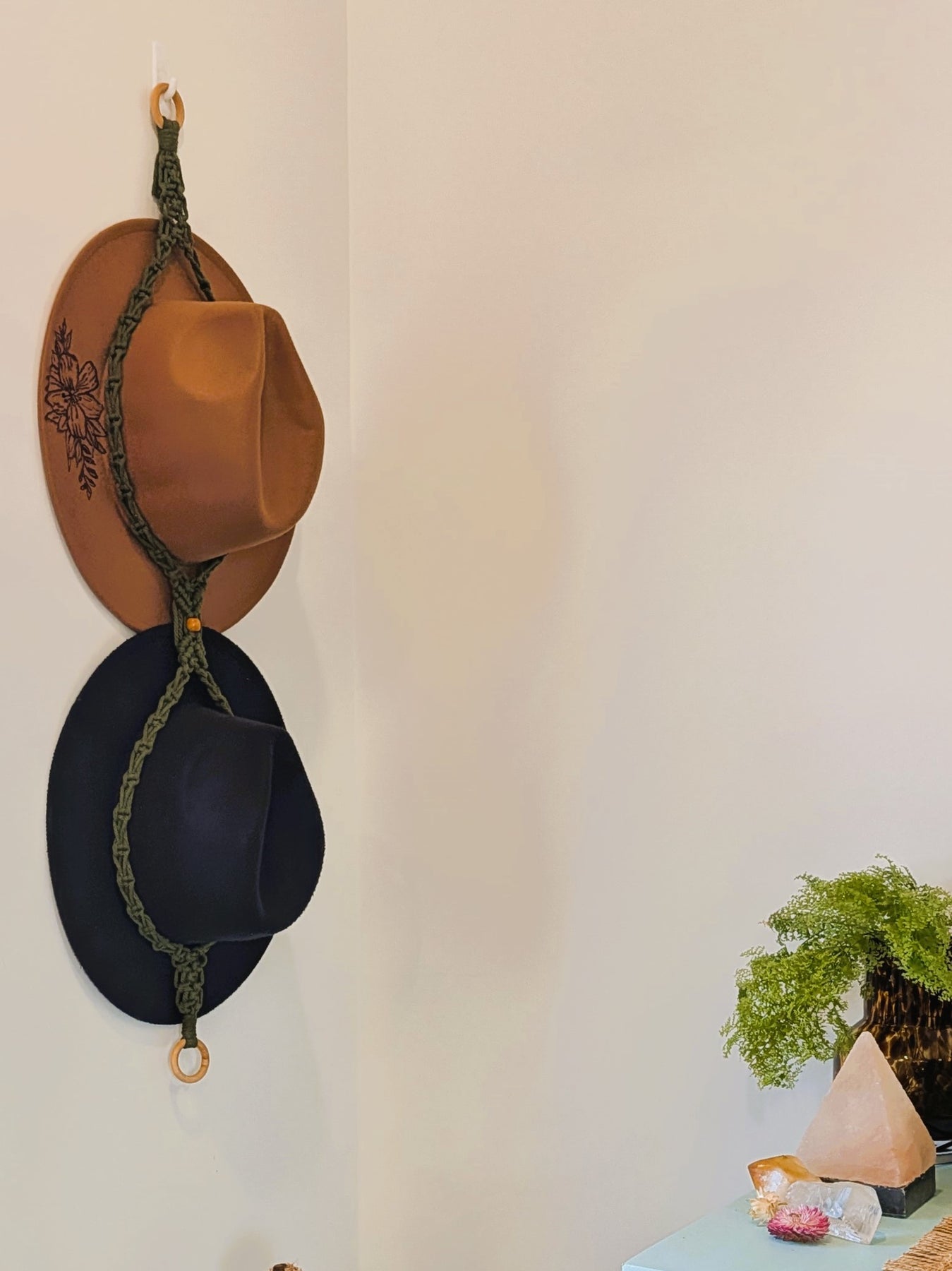 Macrame Double Hat Hanger
