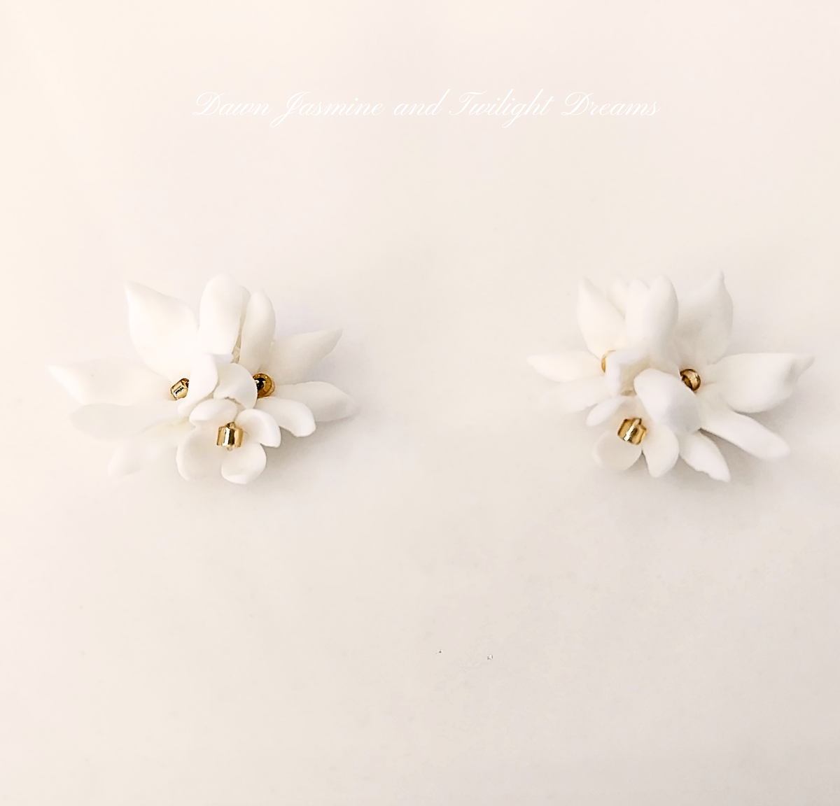 Handsculpted Cold Porcelain Floral Bridal Earrings | The Posy