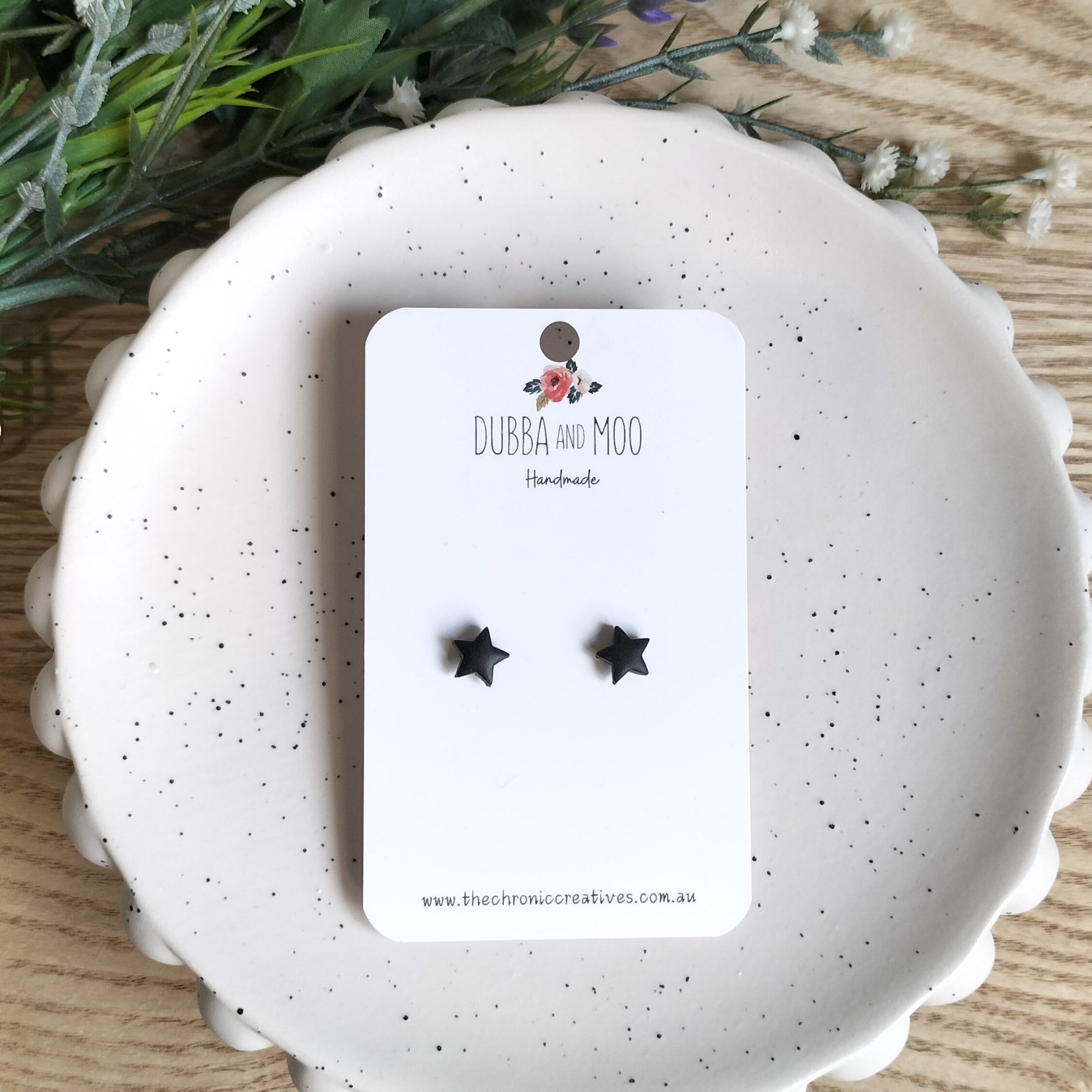 Mini Star Studs Polymer Clay - 9mm in 20 Colour Options