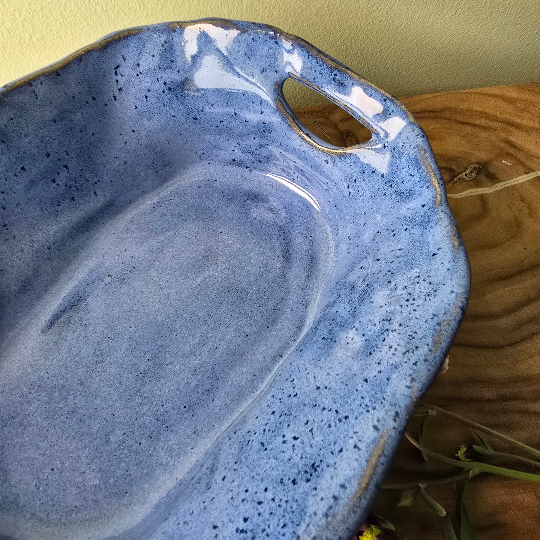 Pretty blue serving dish