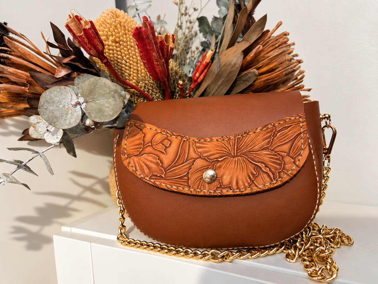 Floral Saddle Bag