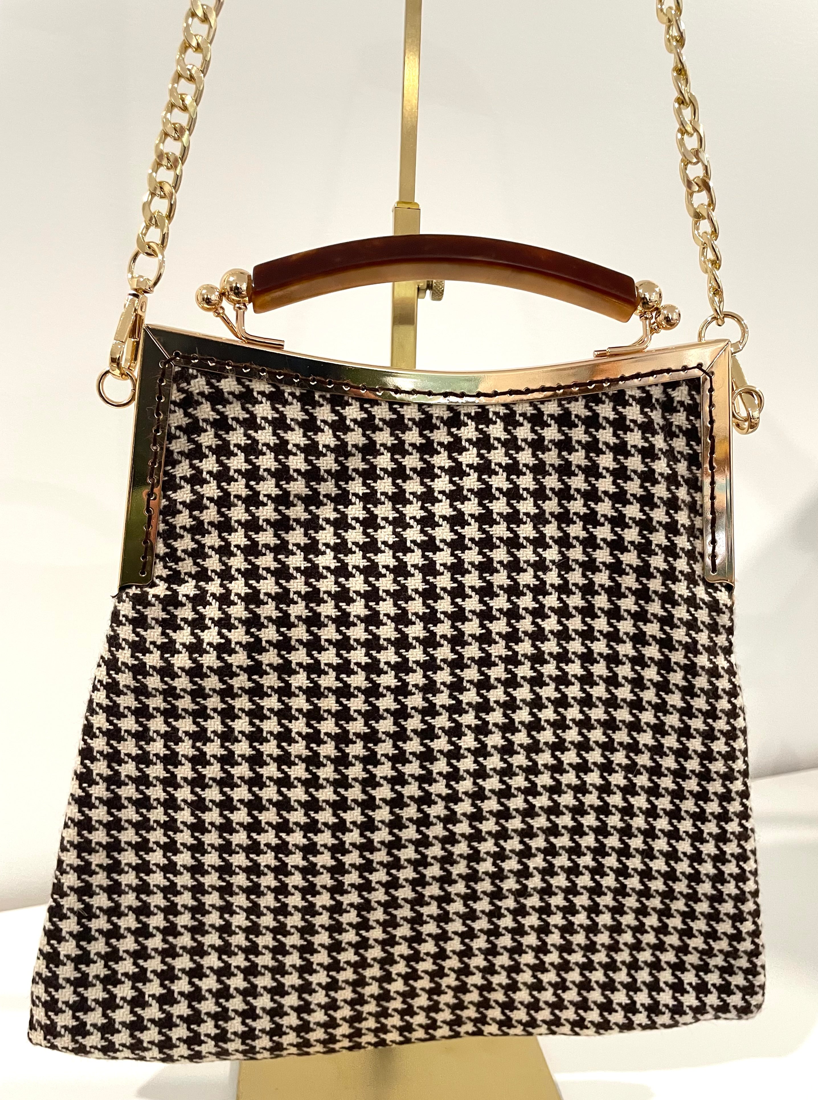 Handmade Houndstooth Art Deco Hand Style bag