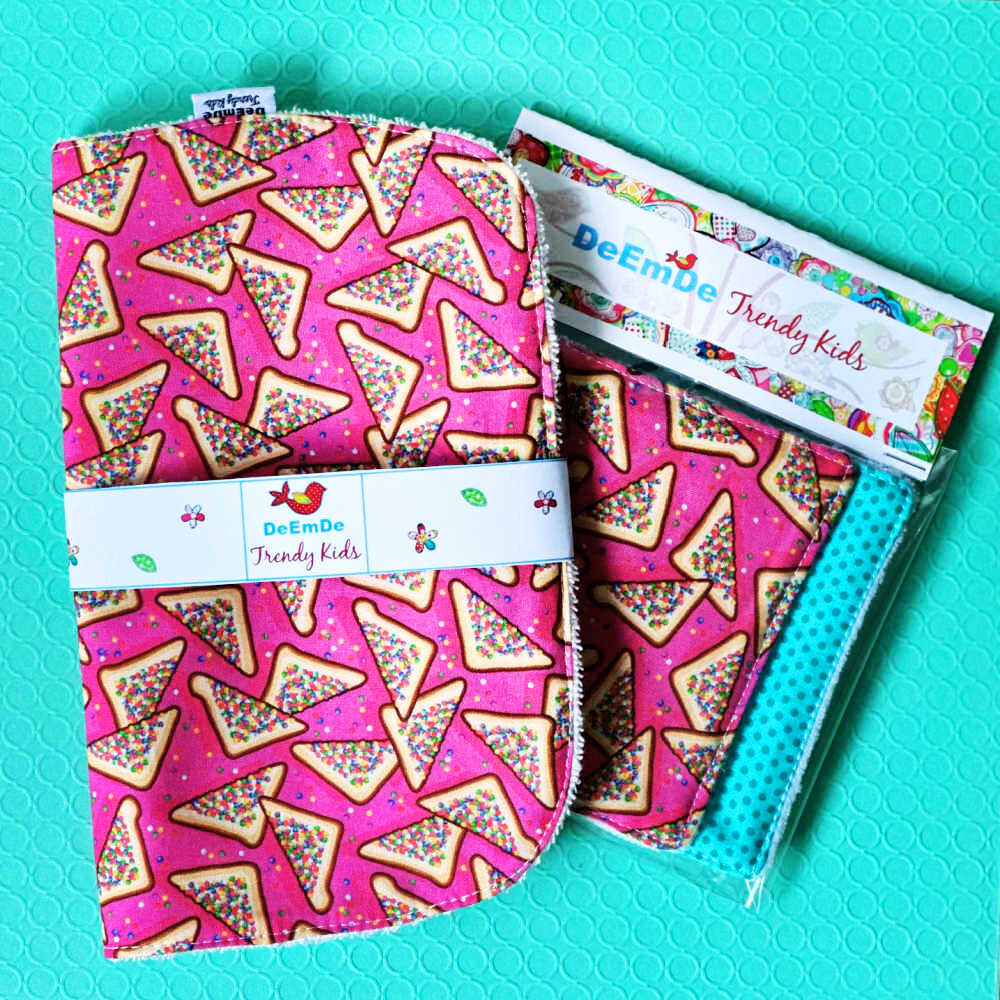 Large Size Fairy Bread Bib & Wash Cloth Set