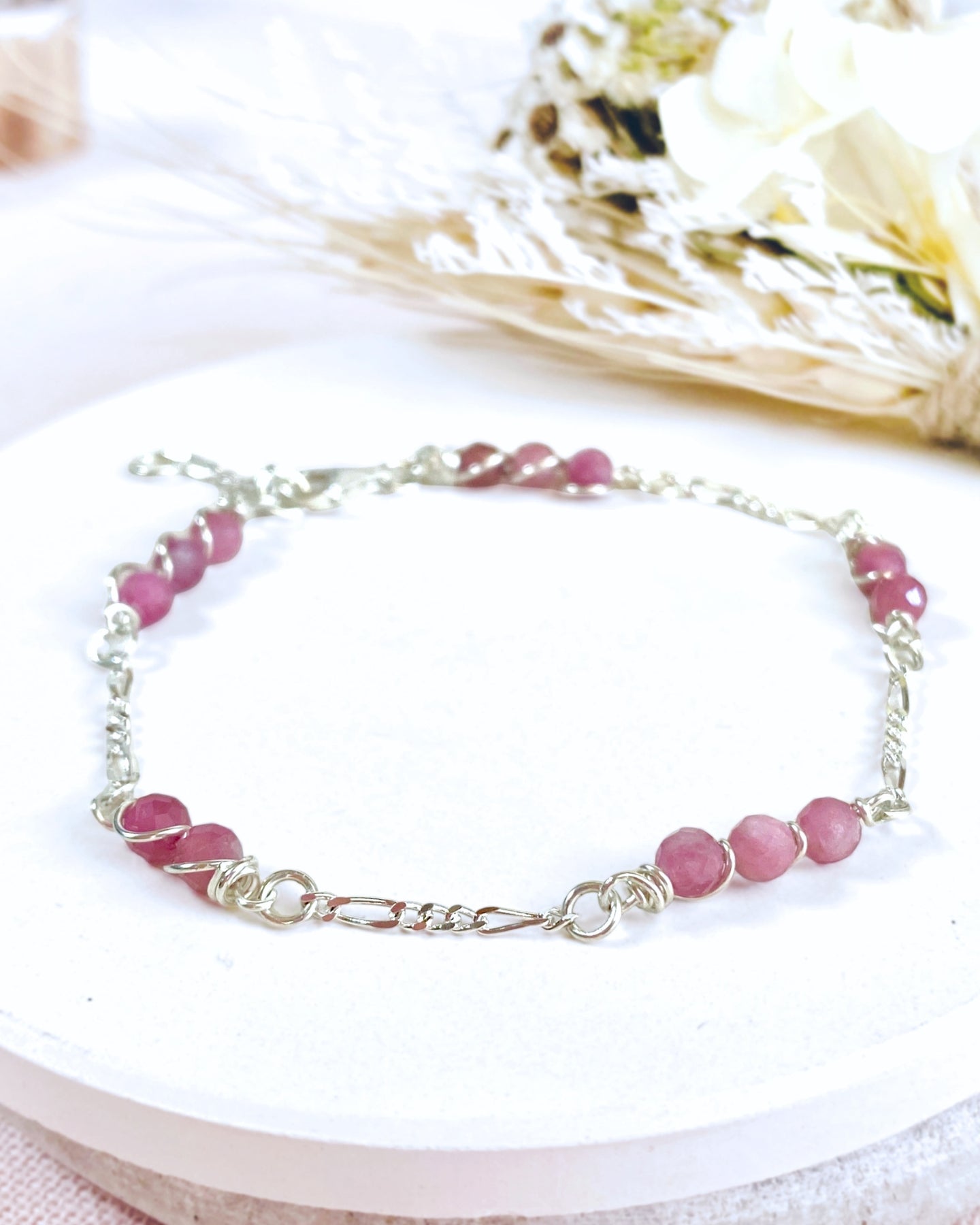 Tourmaline beaded Sterling silver | Earrings or Bracelet | October birthstone gift