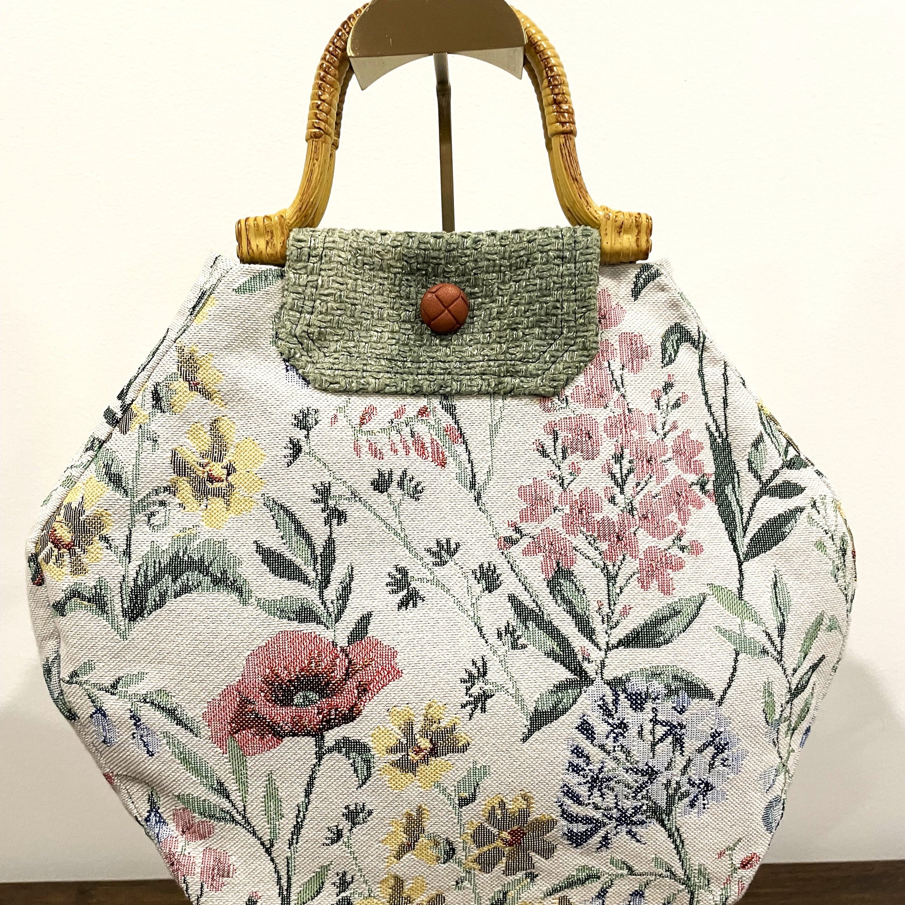 Upcycled Floral Tapestry Handbag - Handmade