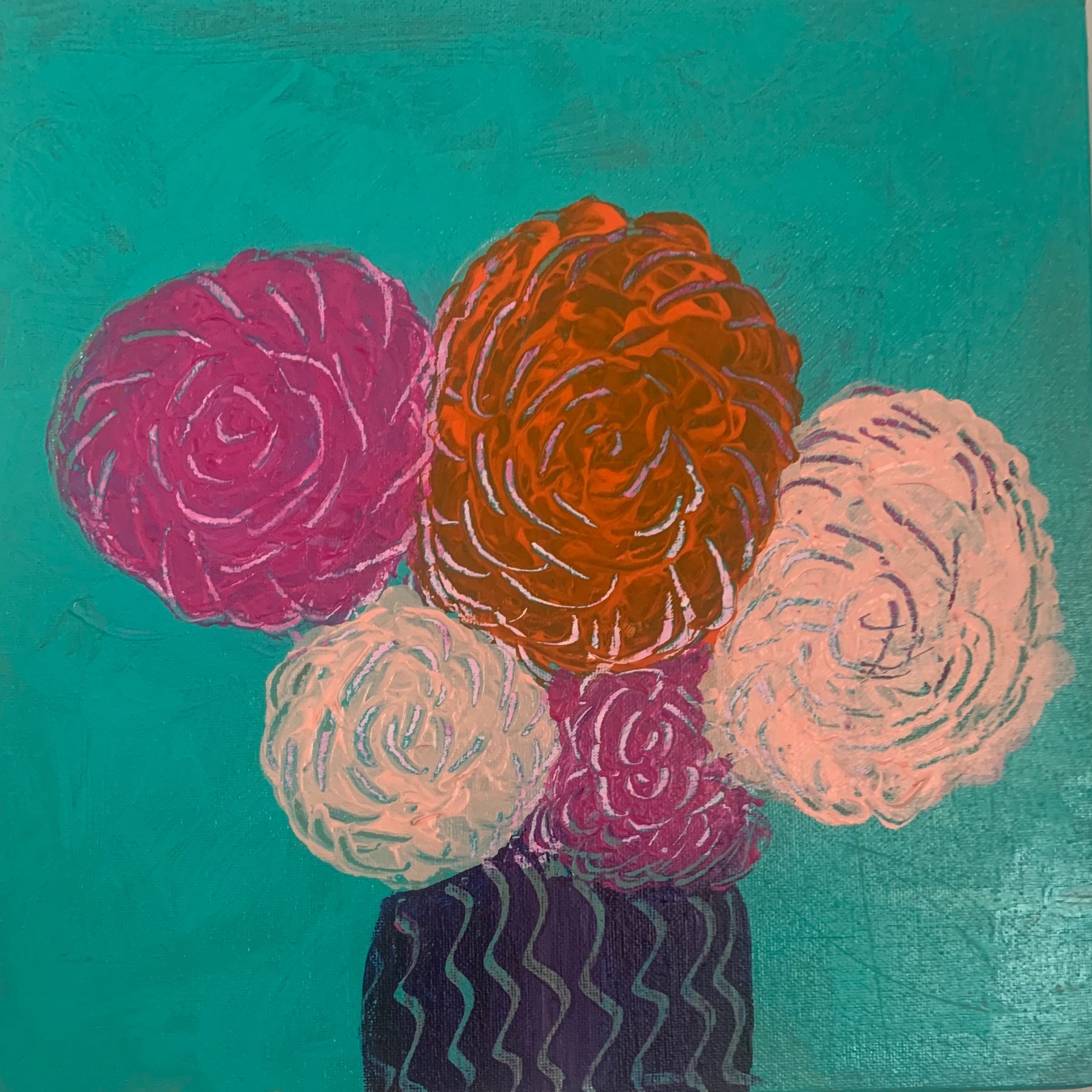 Blooming Layers Wall Art Abstract Flowers