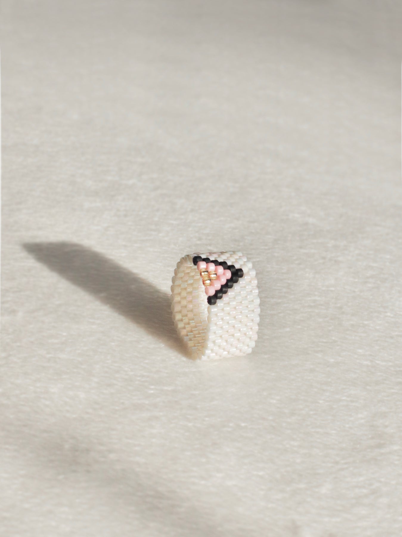 Customised Beaded Geometric Ring