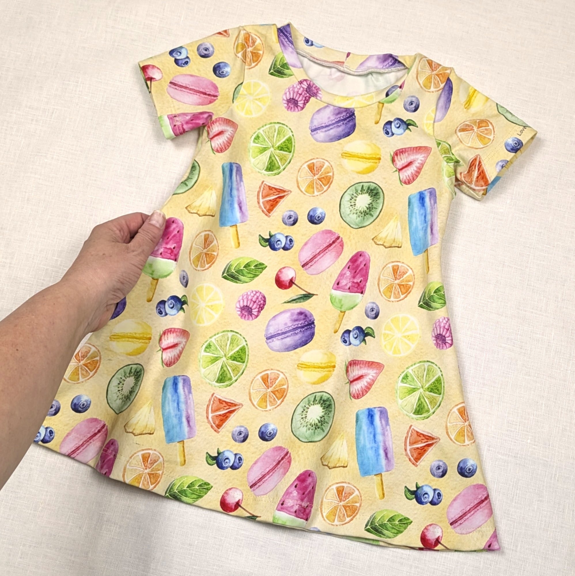 Handmade Twirly Dress for active kids | Summer Fruits Collection | sizes 2-5