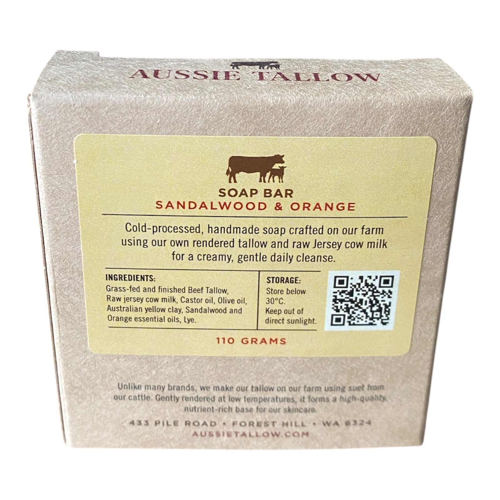 RAW MILK + TALLOW Soap Bar, Raw Cow Milk, Grass Fed Tallow, Old Fashioned