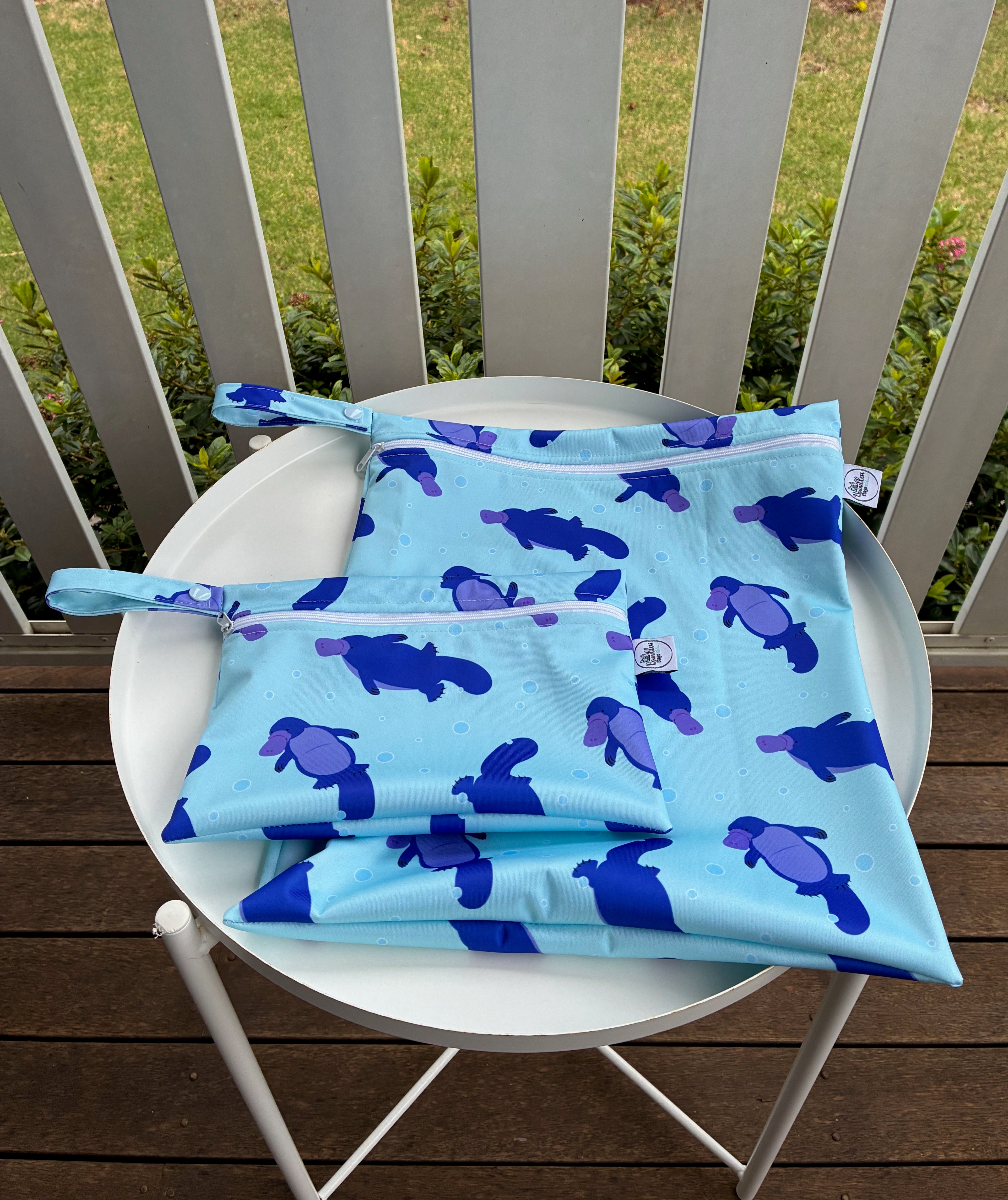 READY MADE Water-resistant wet bags - Playful Platypus (Creative Monsoon)