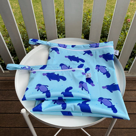 READY MADE Water-resistant wet bags - Playful Platypus (Creative Monsoon)