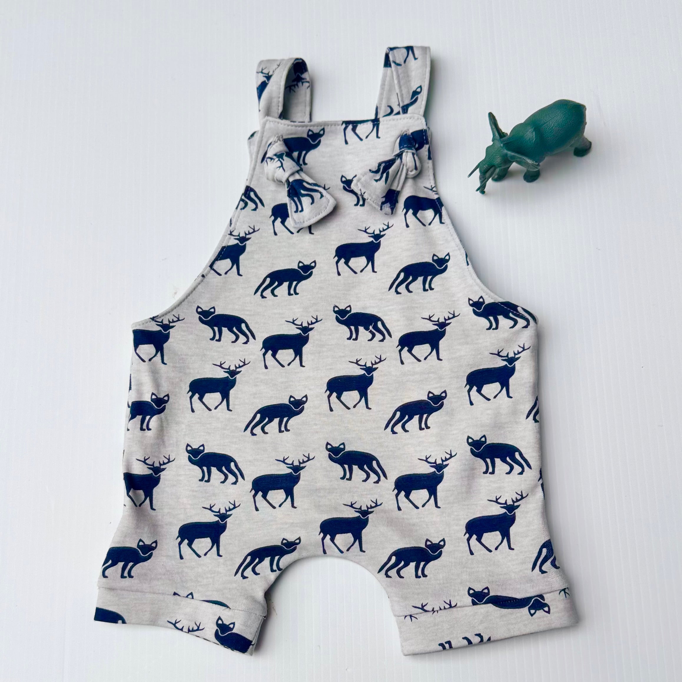 Foxy Knotted Baby Overalls