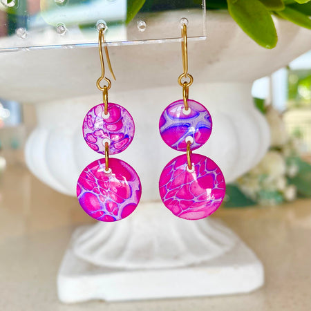 Pretty Pink Painted Dangle Earrings