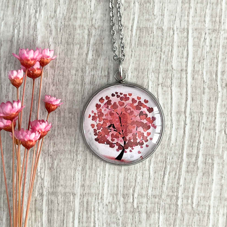 Red Heart Tree of Life Pendant • Perfect for Gifting To Someone You Love