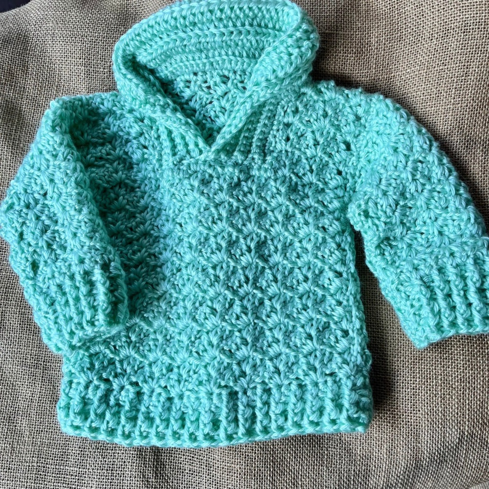 Handmade crochet baby jumper with collar