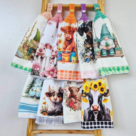 Kitchen Hand Towel | Hanging | Polyester Microfibre | SINGLE LAYER | 9 Styles - 19 - 27