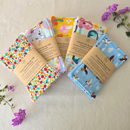 Classic 3 Layer Reusable Cotton Sponges 2pk