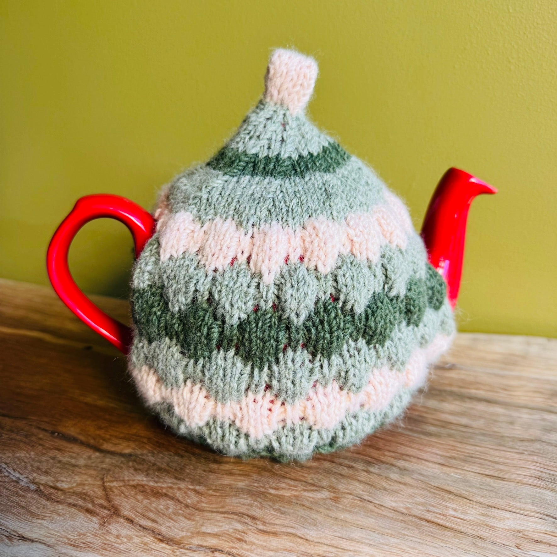 Teapot Cosy - Australian Alpine Greens V.2 - Alpaca/Merino -  4 cups