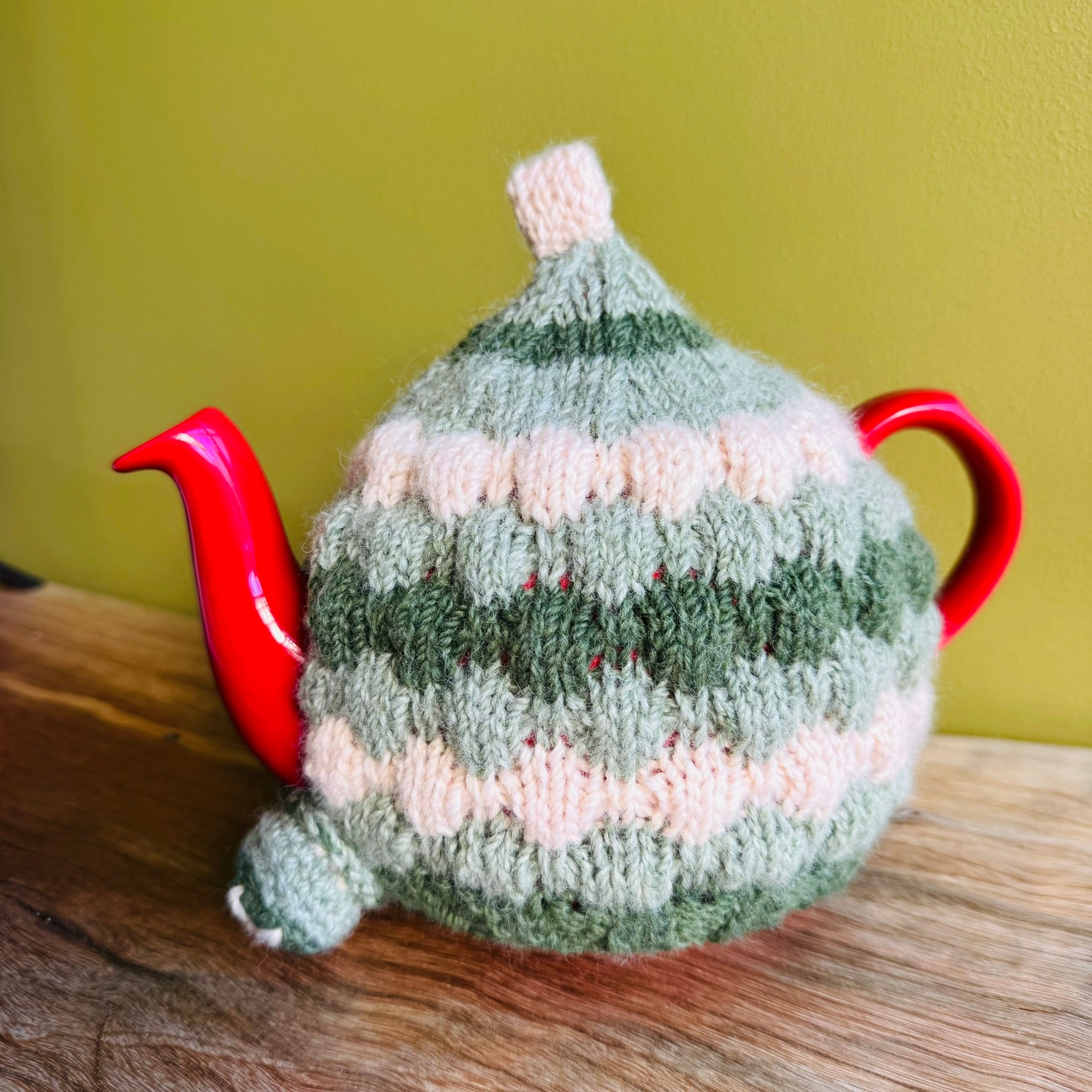 Teapot Cosy - Australian Alpine Greens V.2 - Alpaca/Merino -  4 cups