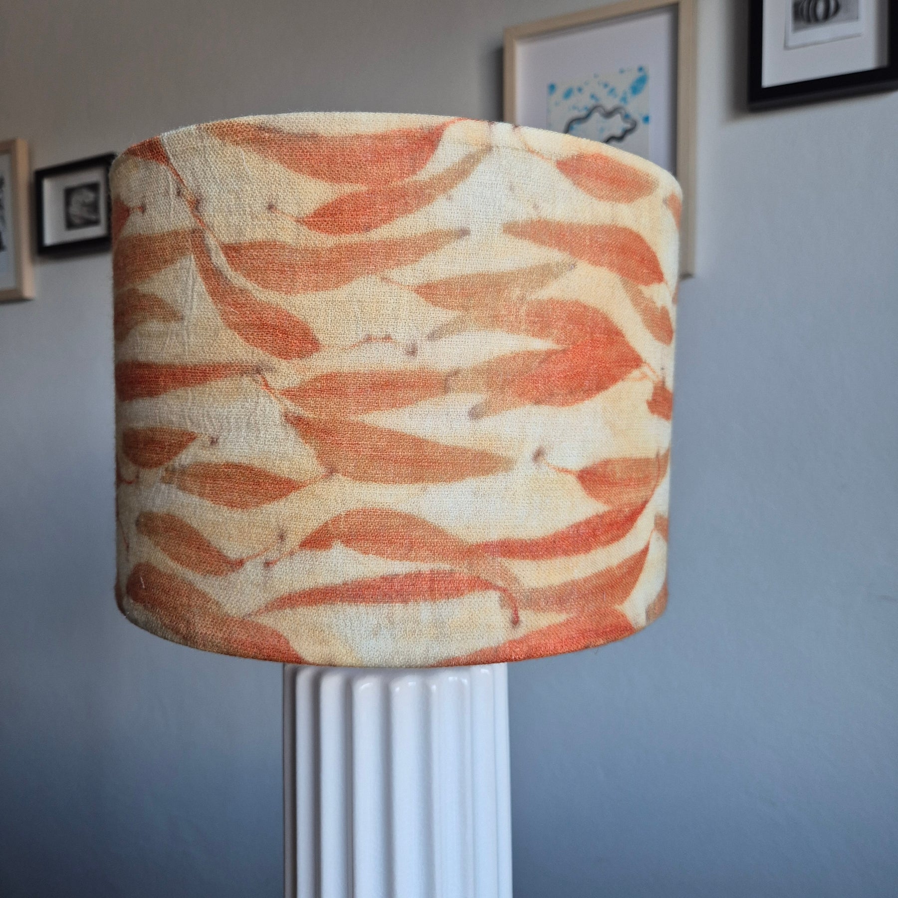 Lampshade large horizontal eucalyptus leaves
