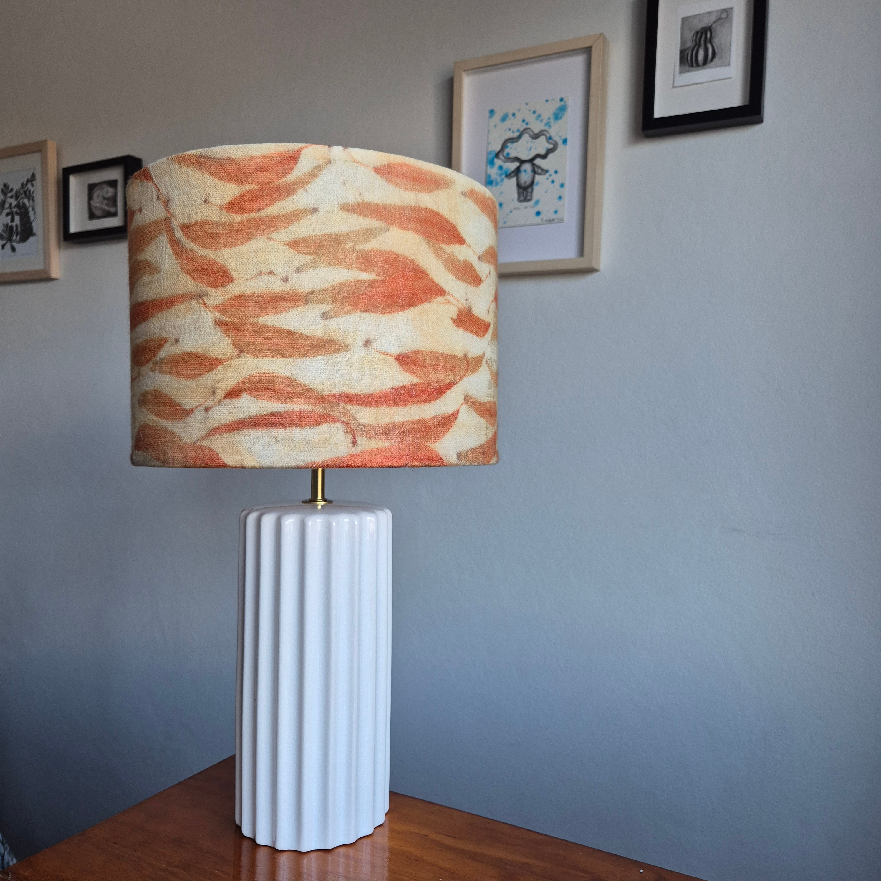 Lampshade large horizontal eucalyptus leaves