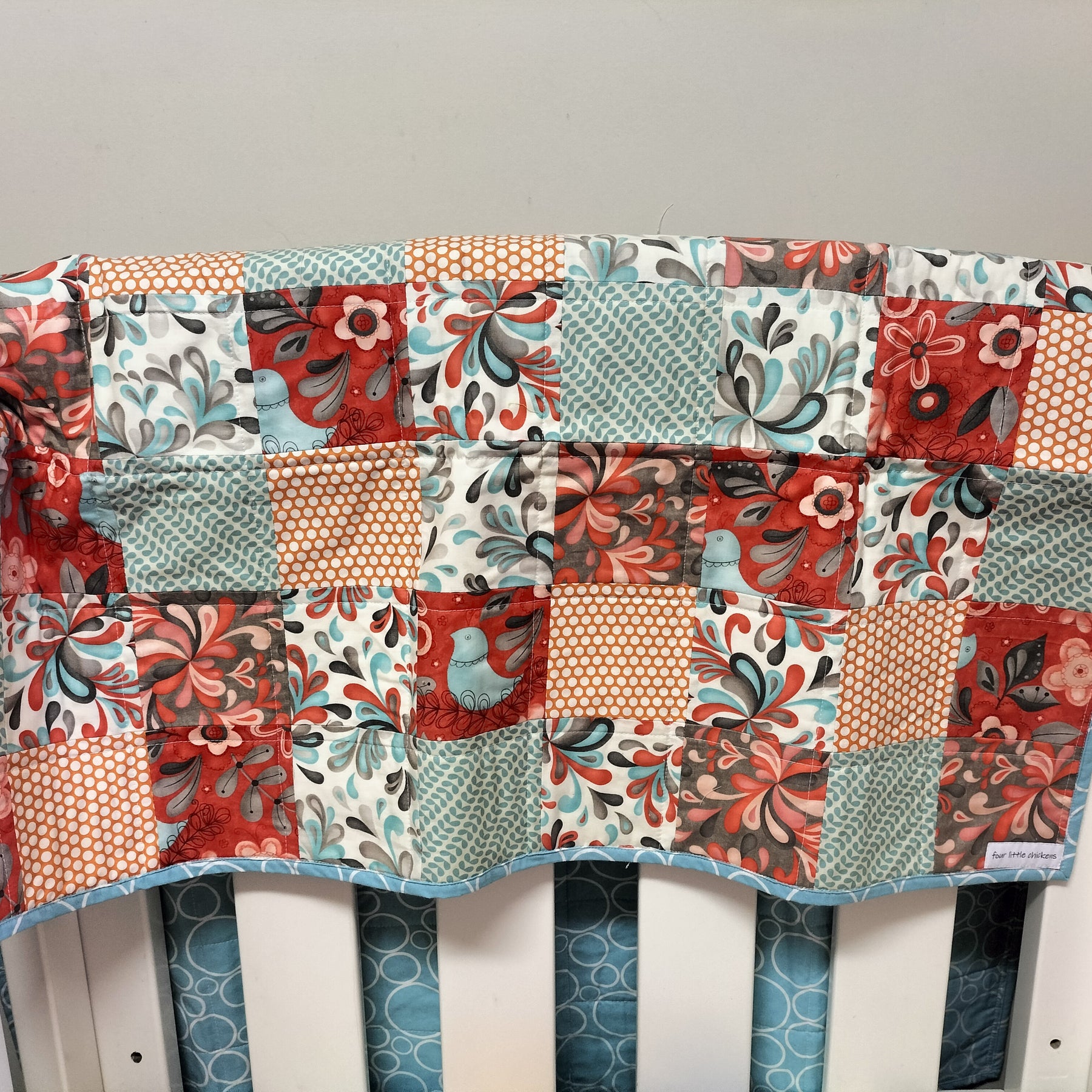 Birds & Blooms Patchwork Baby Quilt