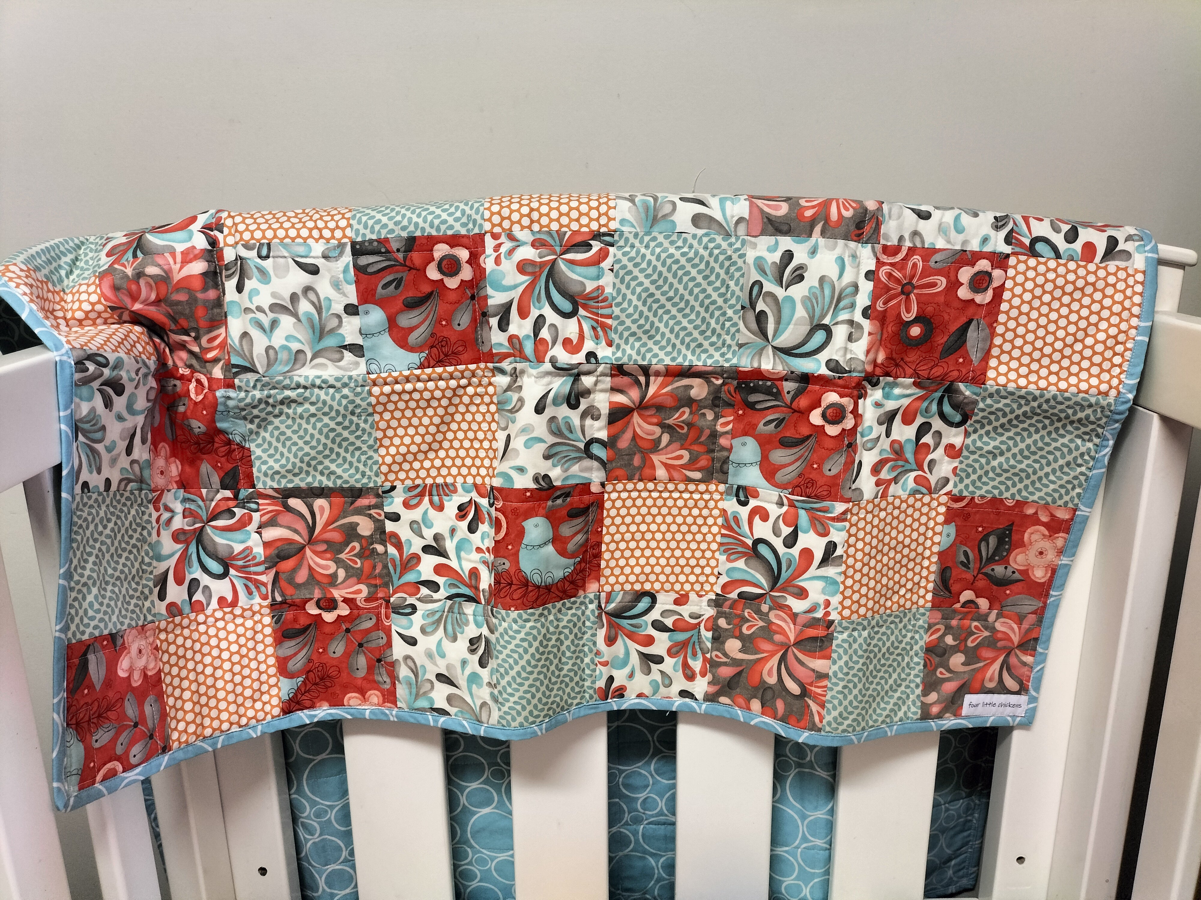Birds & Blooms Patchwork Baby Quilt