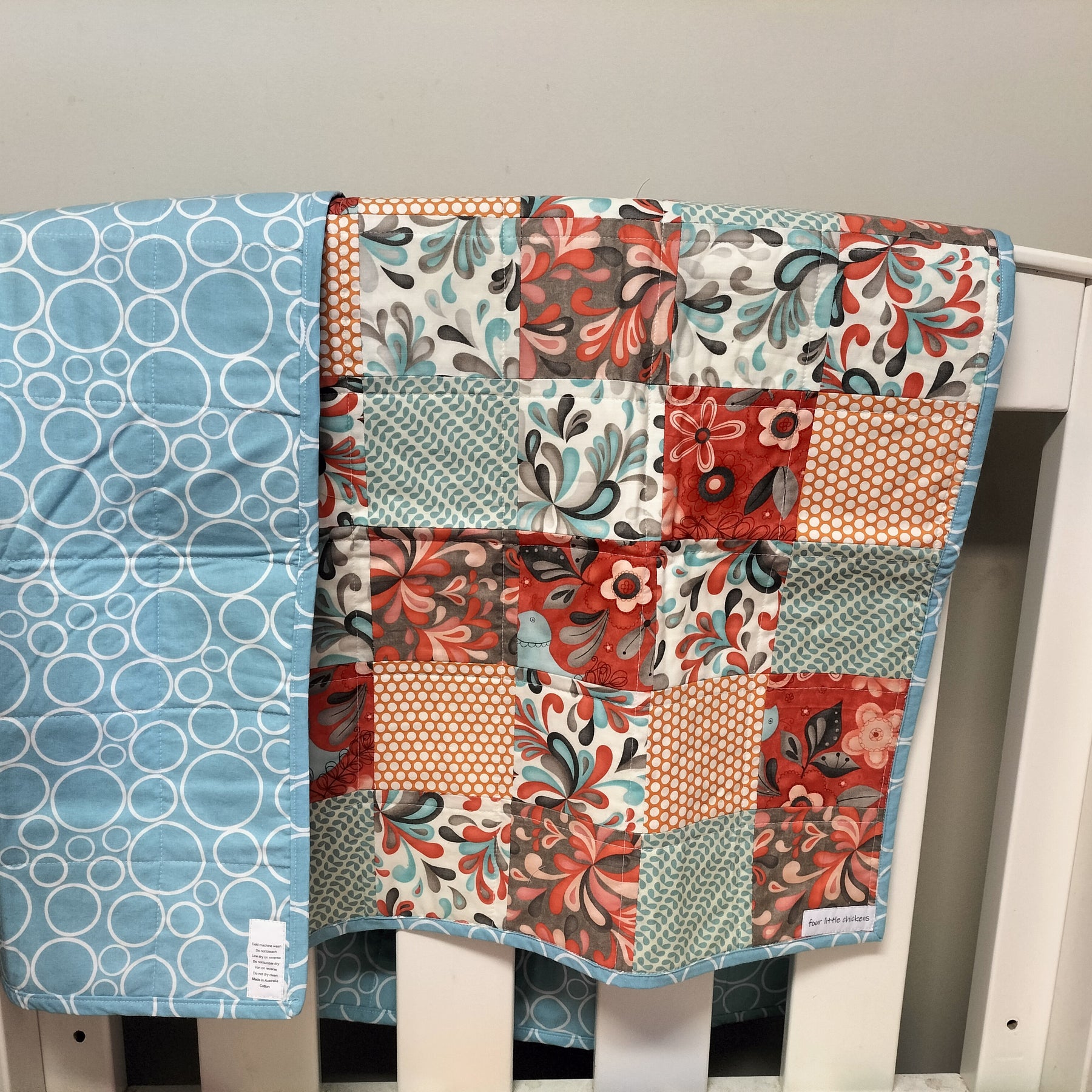 Birds & Blooms Patchwork Baby Quilt
