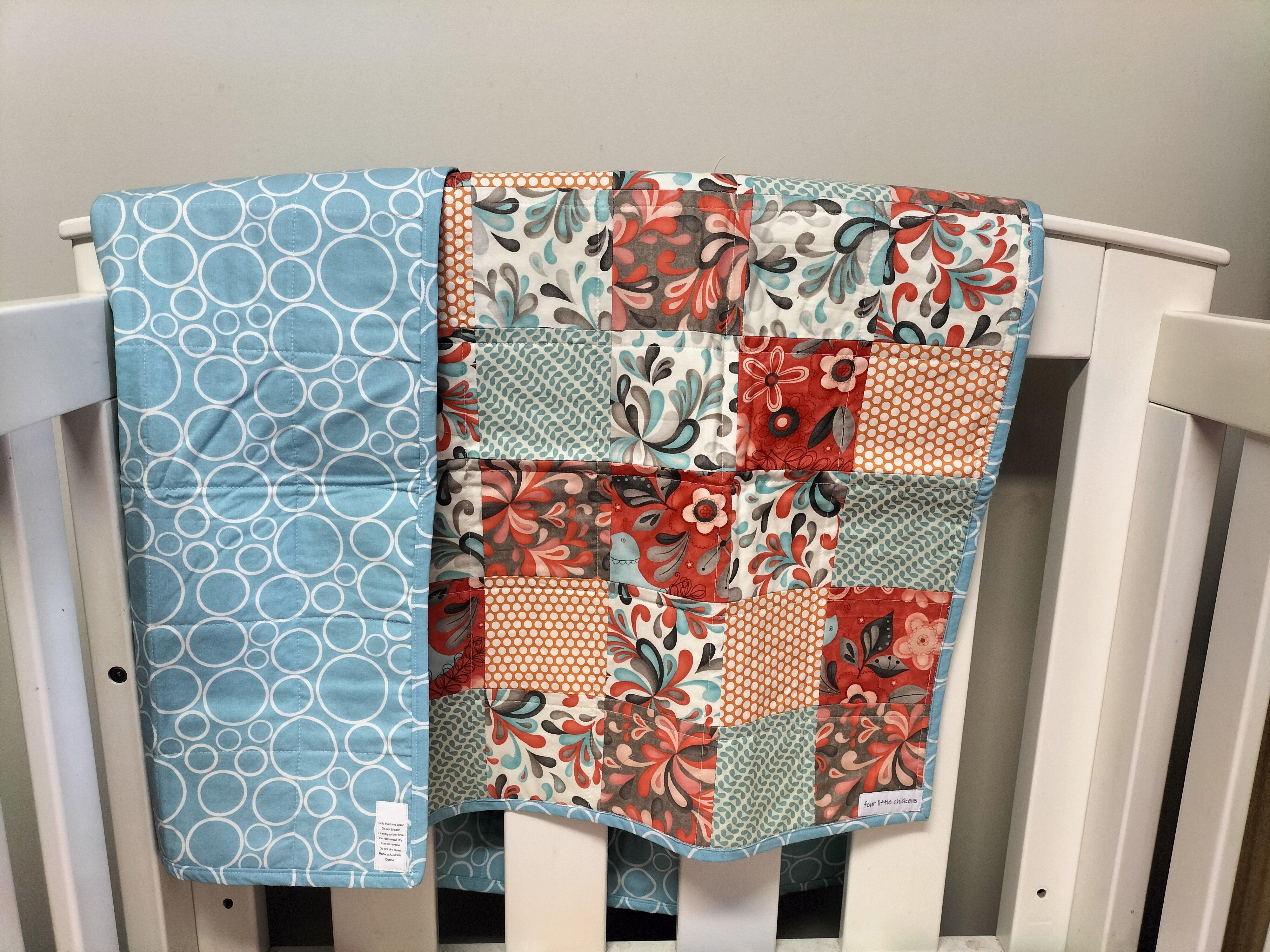 Birds & Blooms Patchwork Baby Quilt