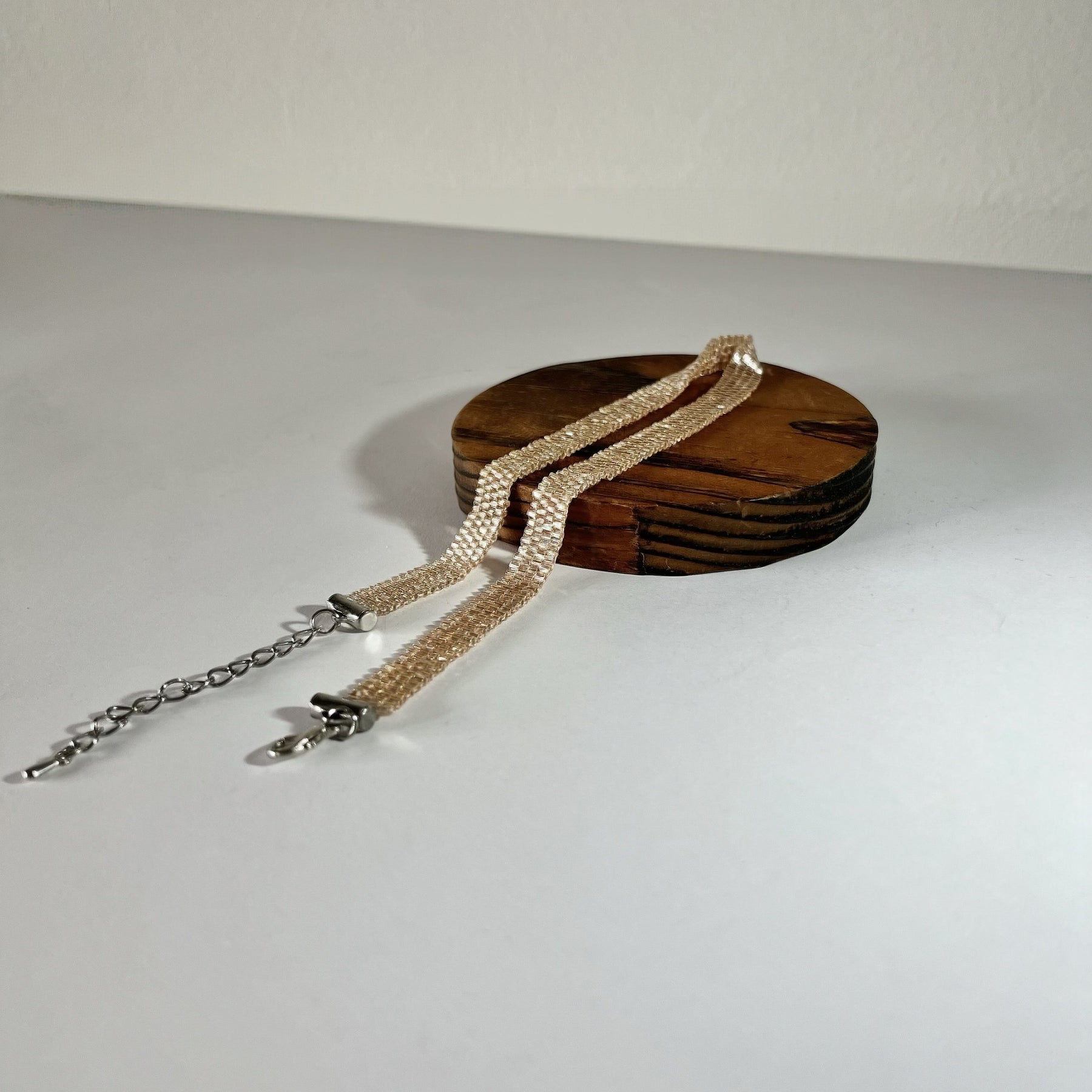 SHINE BRIGHT Necklace | beaded choker | nude beige color