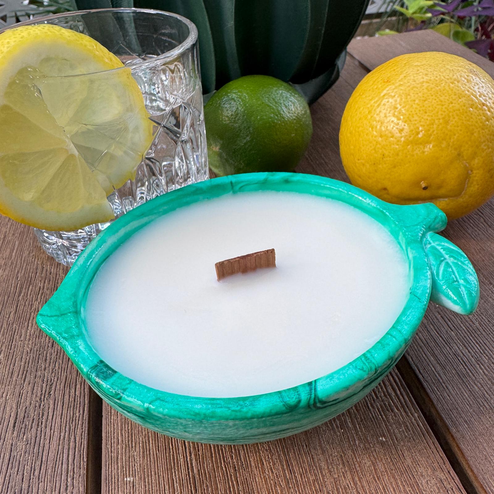 Concrete lime bowl candle with lime fragrance