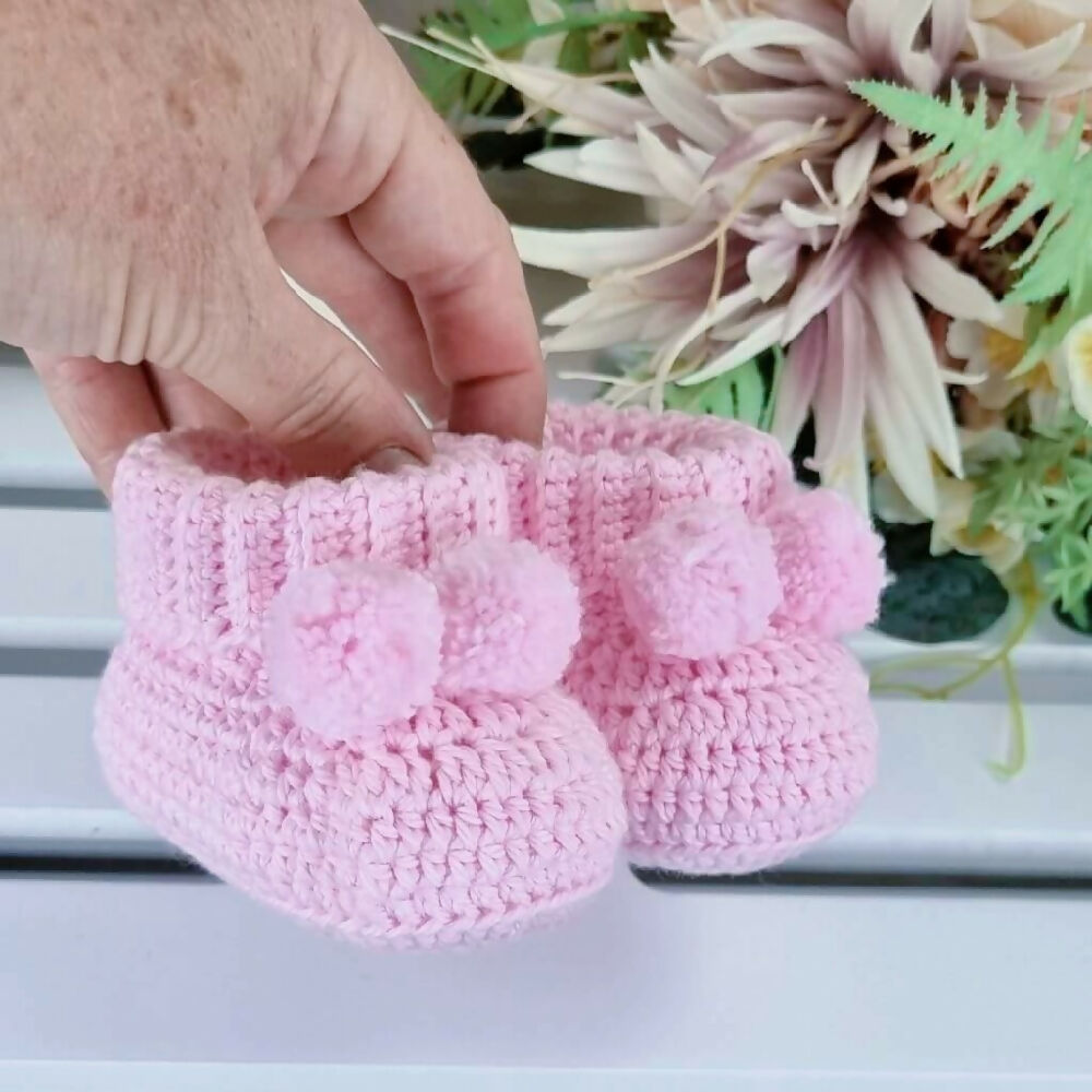 Pink Cotton Booties 2