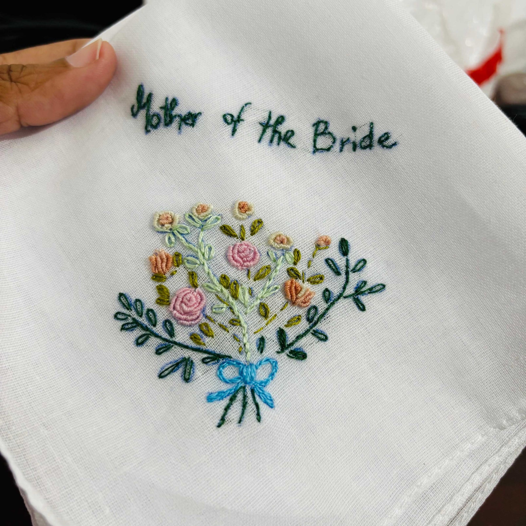 Set of 3 Personalized Hand Embroidered Handkerchiefs