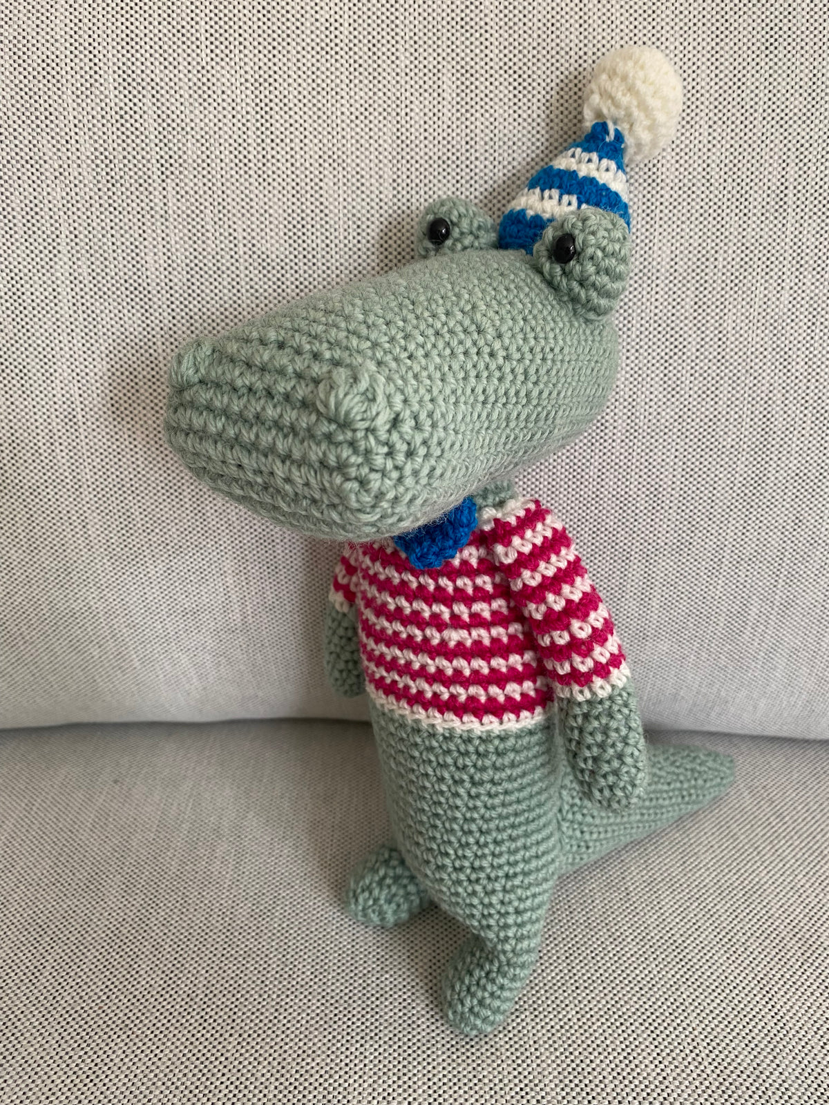Party Crocodile - crocheted toy