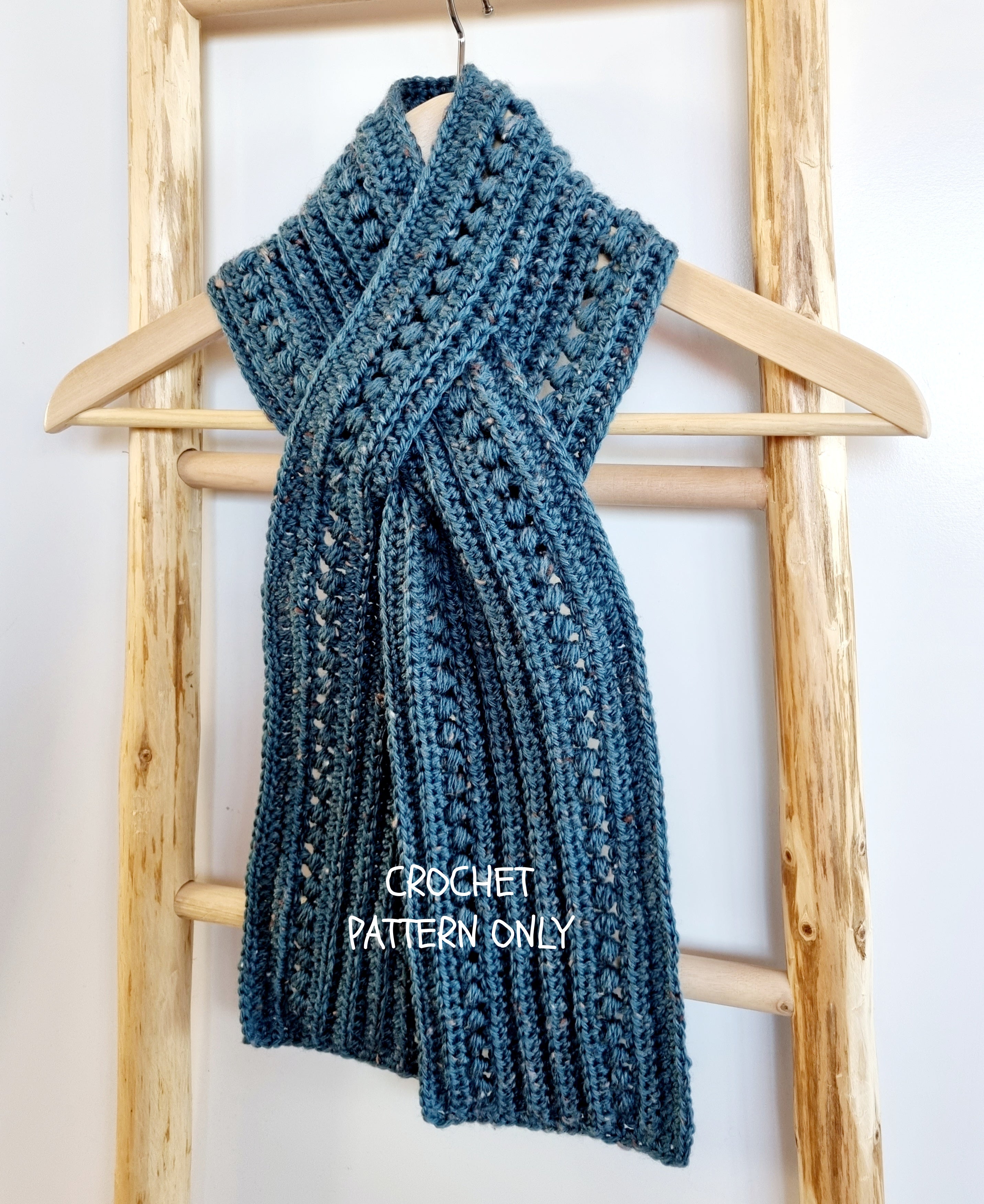 DIGITAL DOWNLOAD | Crochet Pattern | Stormy Days Keyhole Scarf