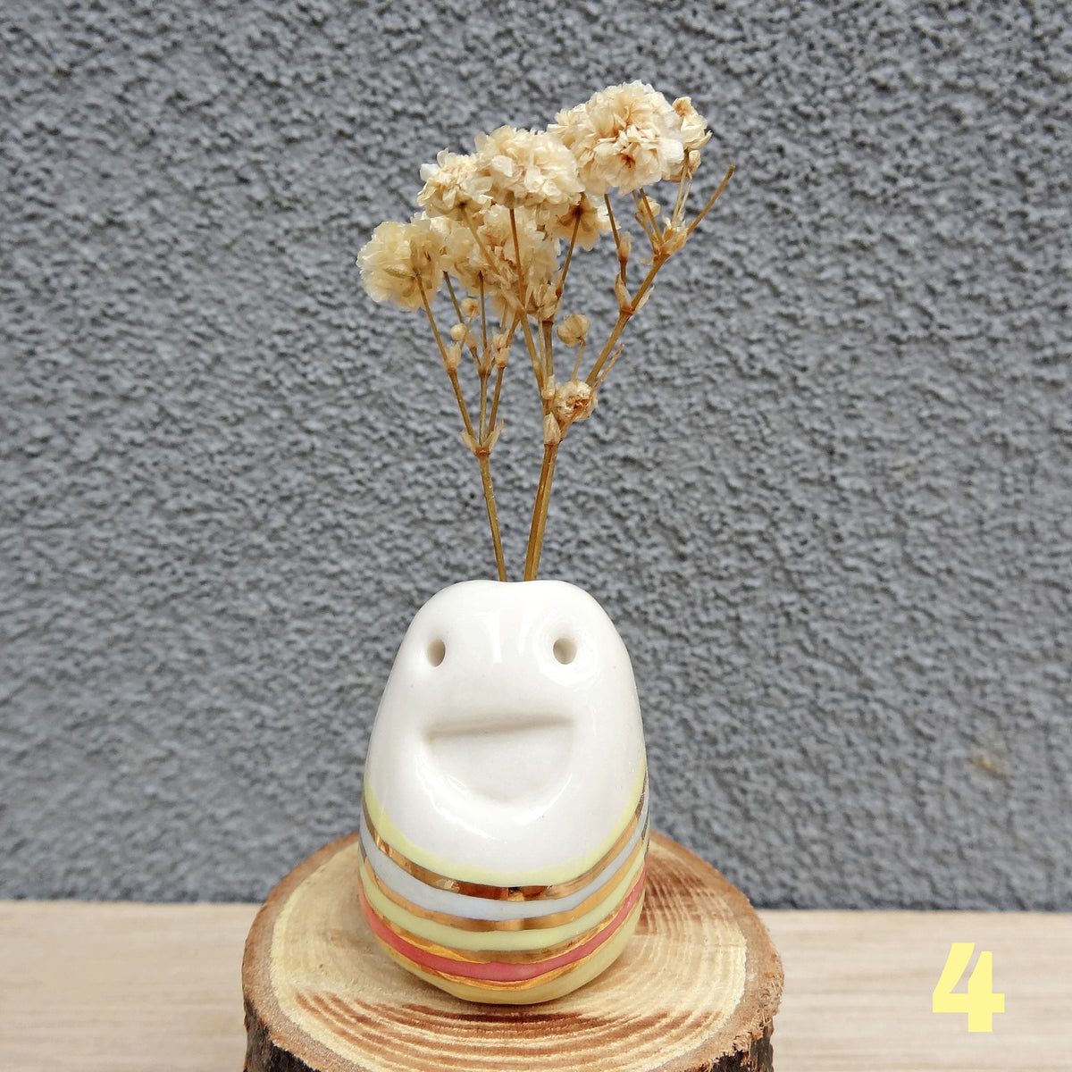Flower Pebble Pets - Cute ceramic desk buddy - Mini pottery collectable