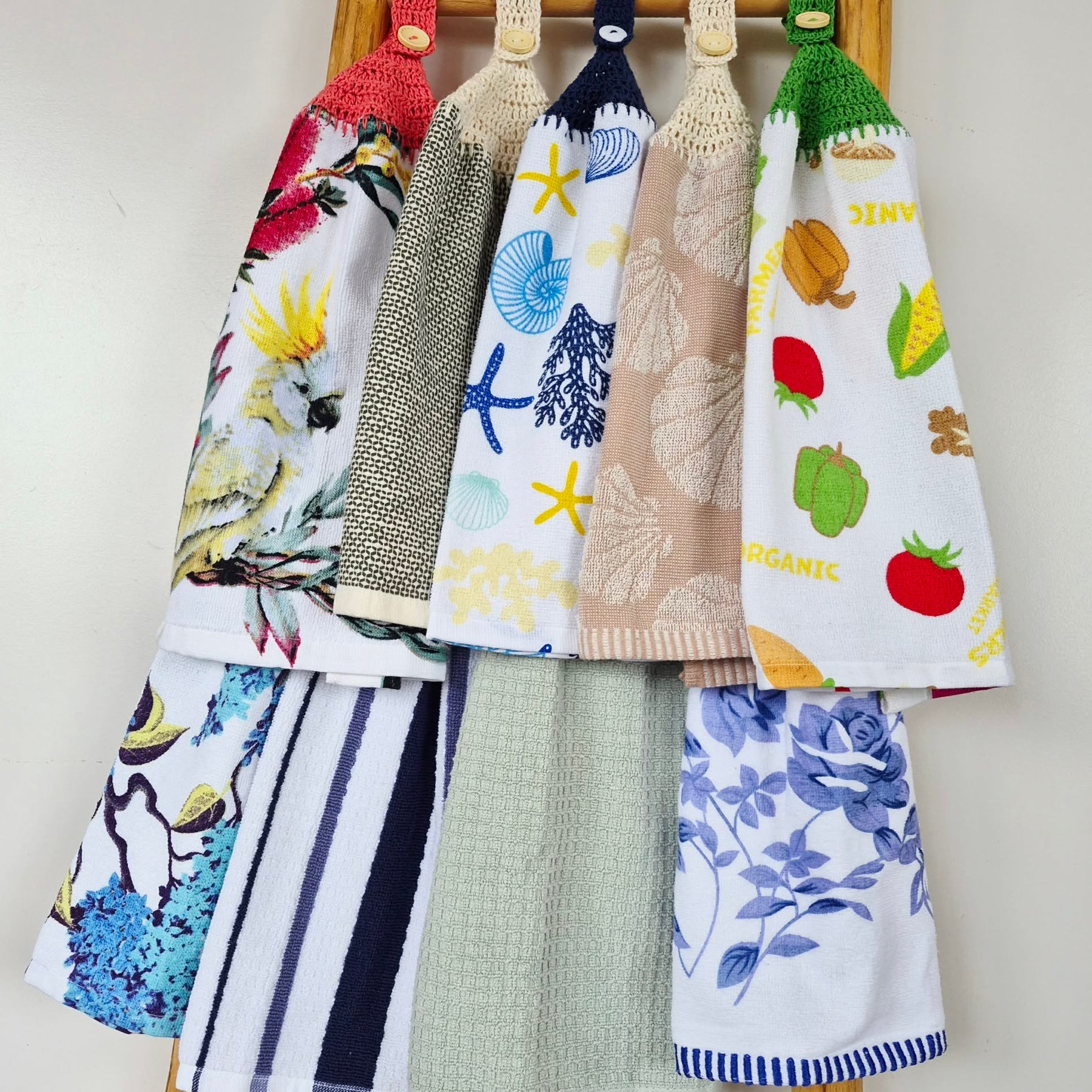 Kitchen Hand Towel | Hanging | Cotton | SINGLE LAYER | 9 Styles - 10-18