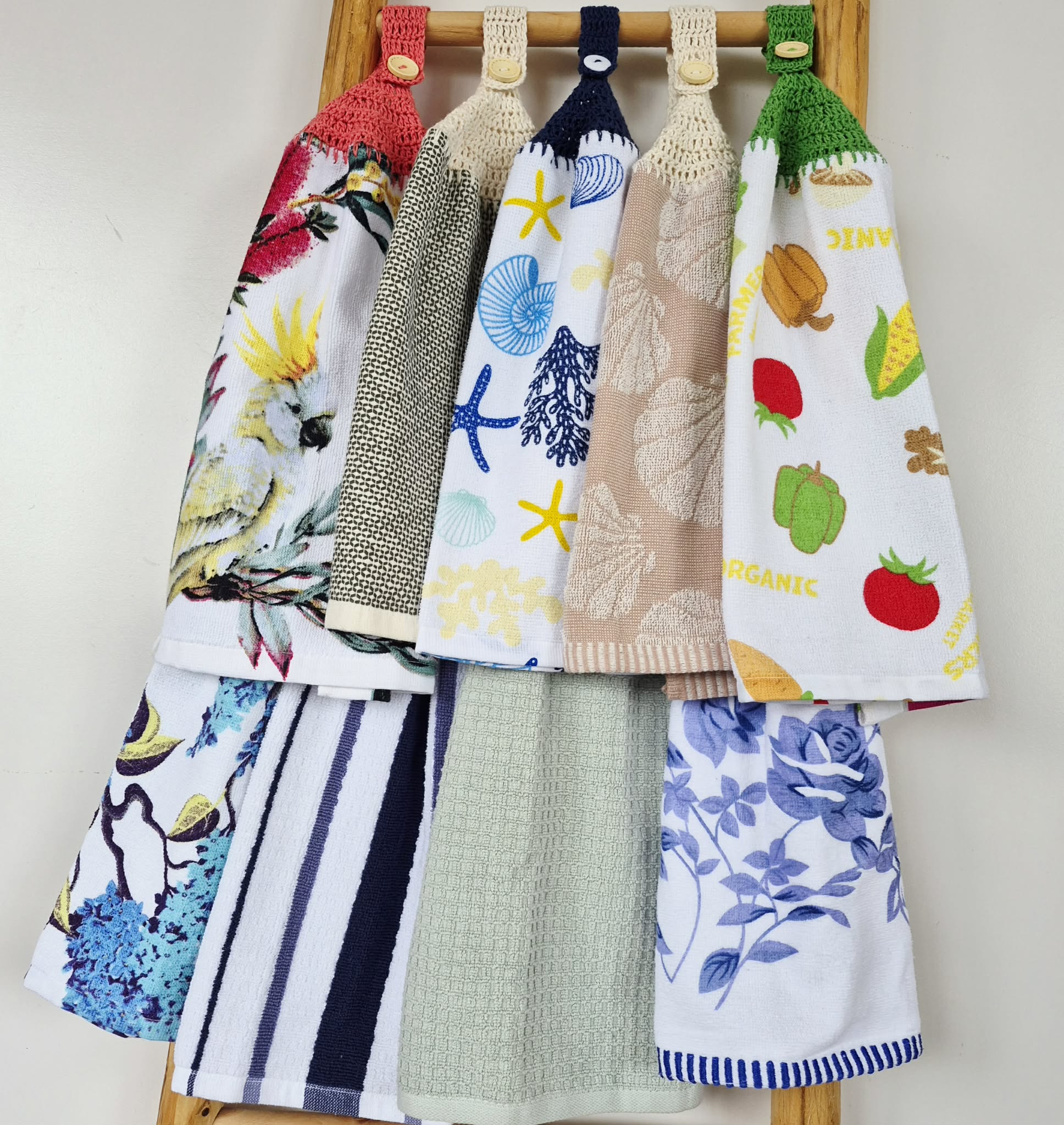 Kitchen Hand Towel | Hanging | Cotton | SINGLE LAYER | 9 Styles - 10-18