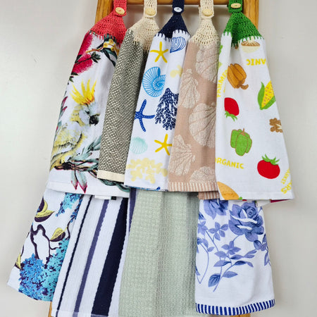 Kitchen Hand Towel | Hanging | Cotton | SINGLE LAYER | 9 Styles - 10-18