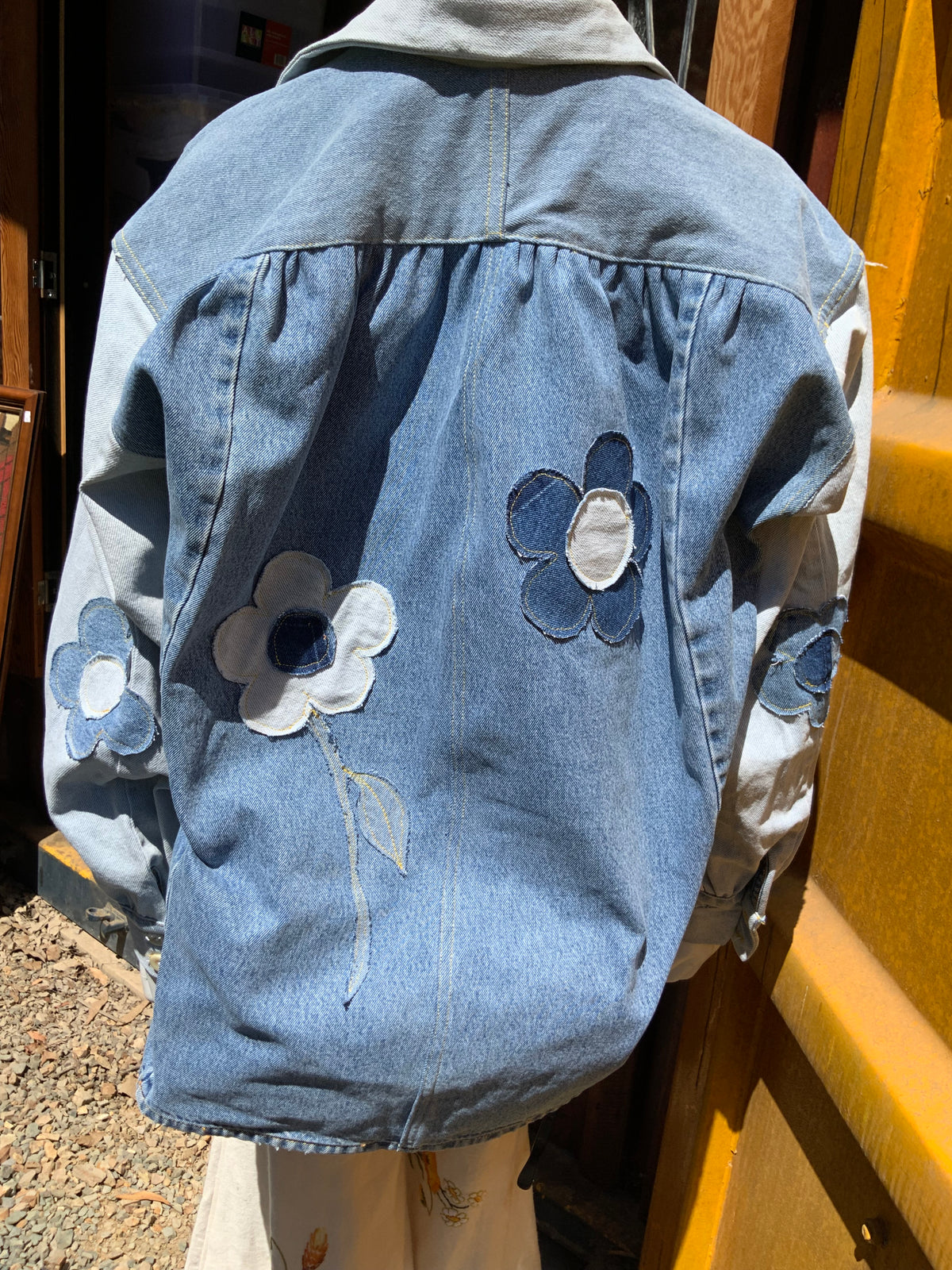 "Daisy Dreaming" Upcycled Denim Blouse