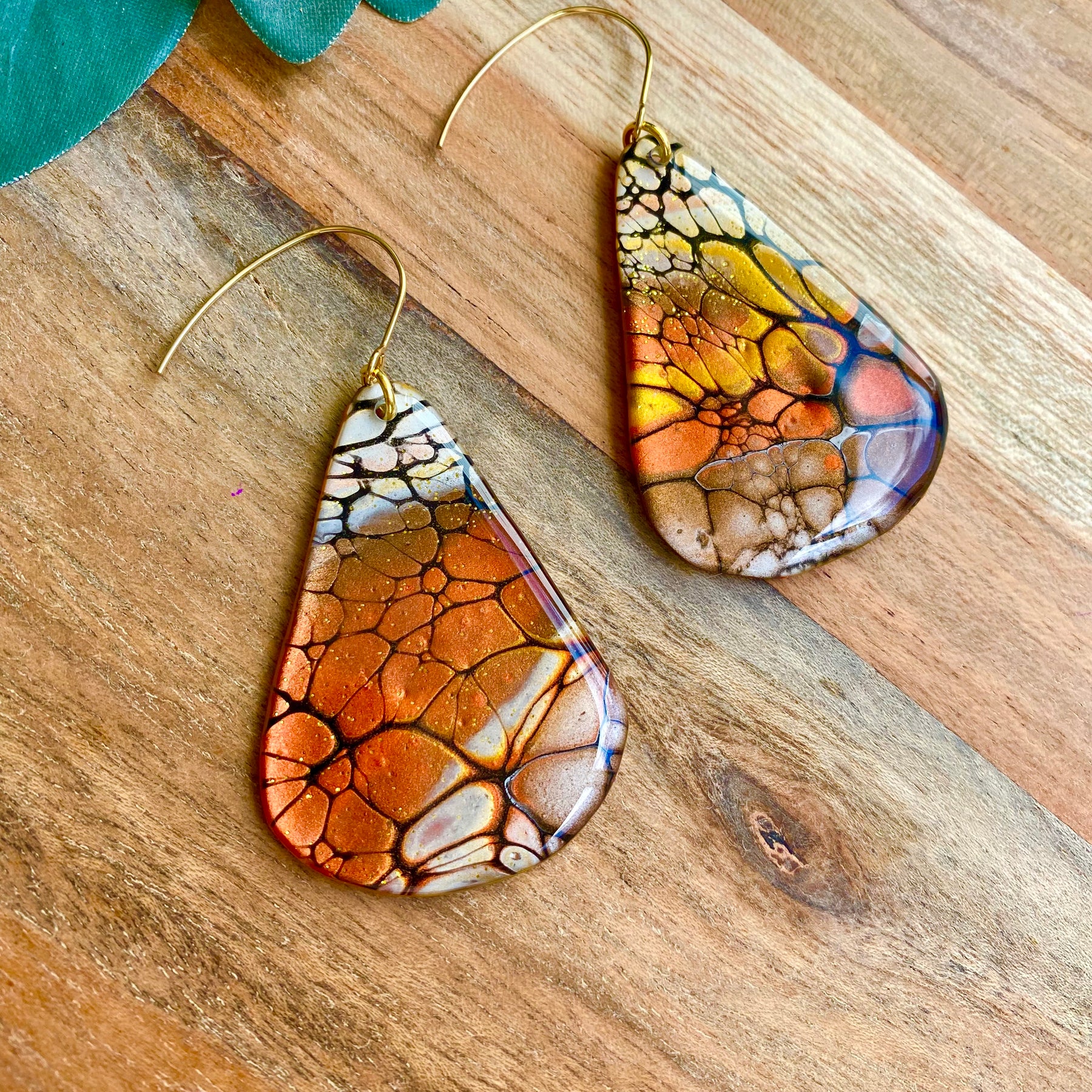 Wearable Art Teardrop Earrings